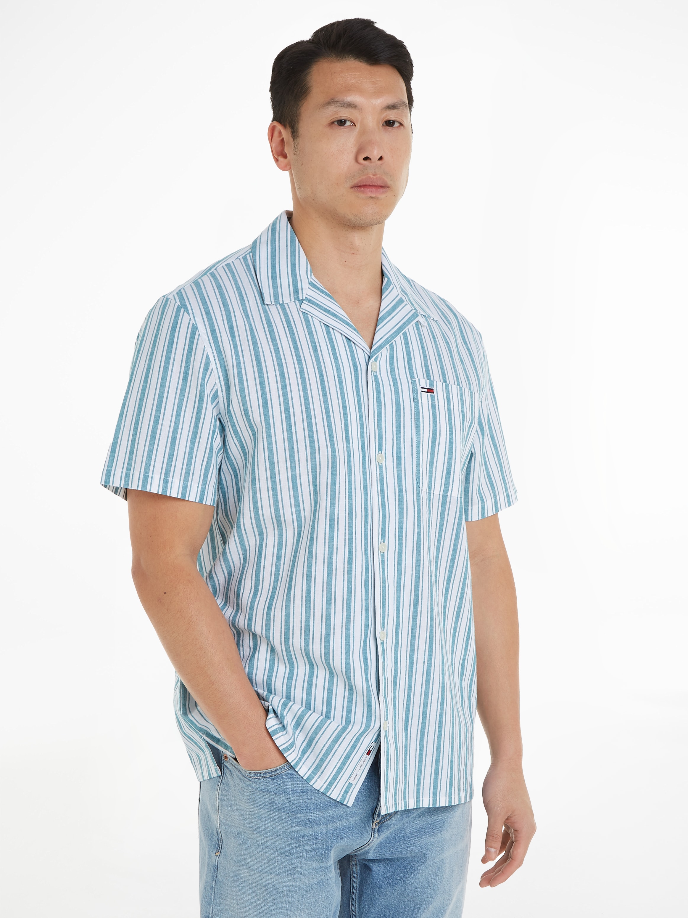 Tommy Jeans Kurzarmhemd "TJM STRIPE LINEN SS SHIRT EXT" günstig online kaufen