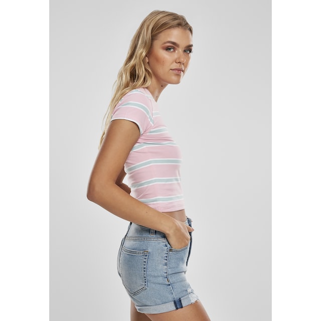 URBAN CLASSICS Strandshirt »Damen Ladies Stripe Cropped Tee«, (1 tlg.)  online kaufen | BAUR