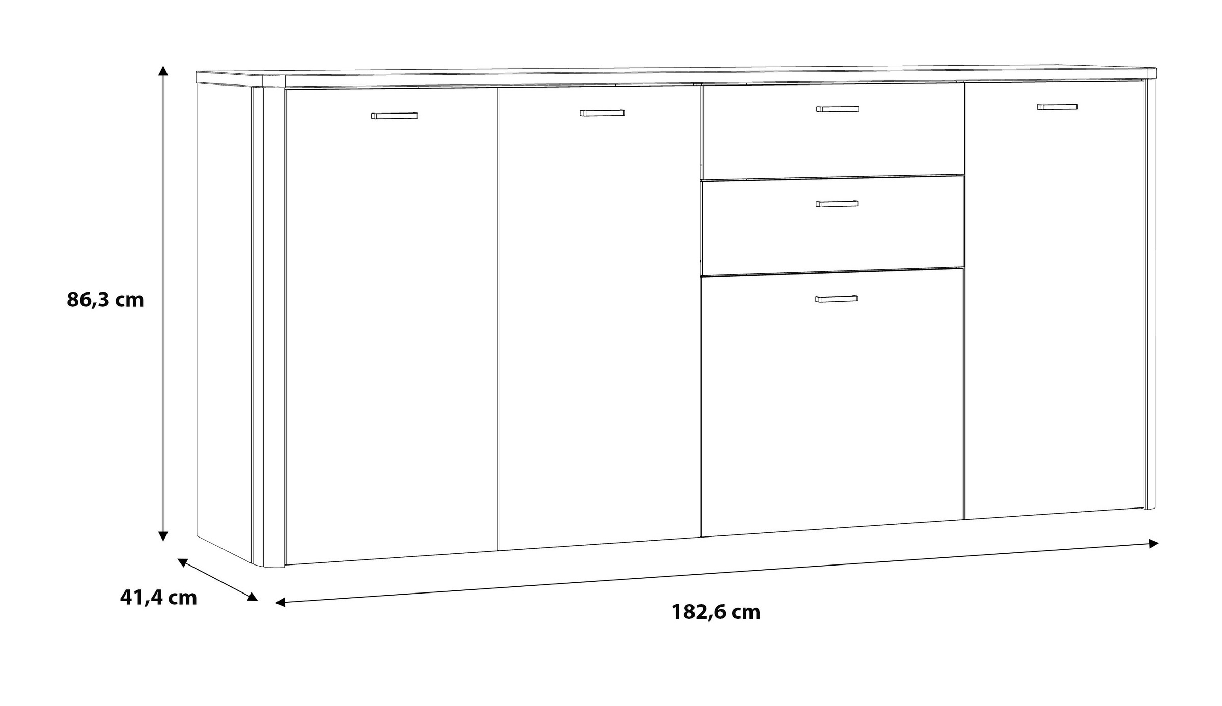 FORTE Sideboard »Leokadia«, Breite ca. 182 cm