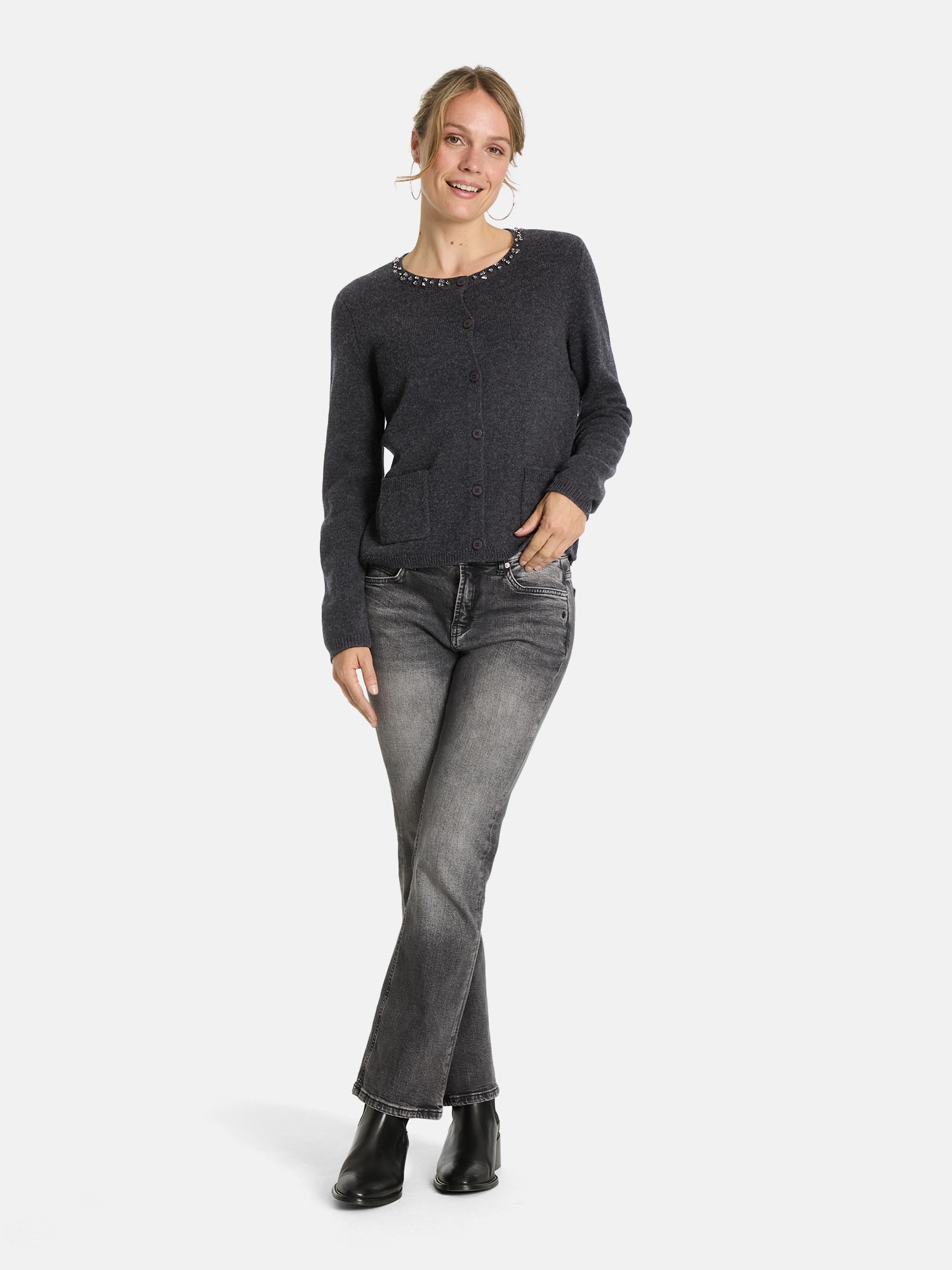 Lieblingsstück Strickjacke »BrilliL«, in klassischer Rundhalsform