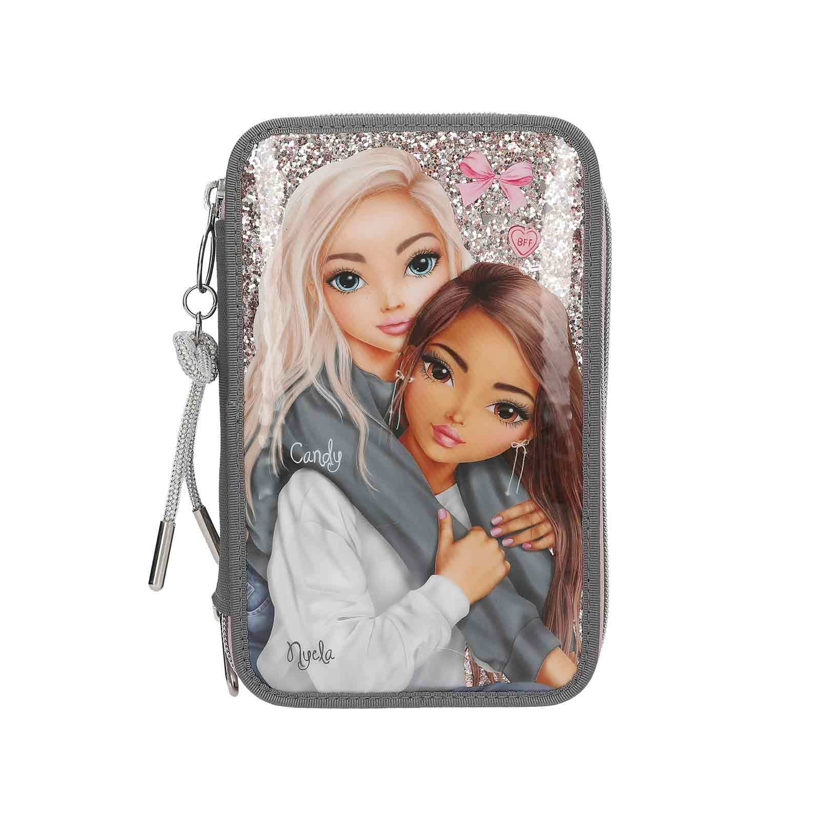 Depesche Buntstift "3-Fach Federtasche My Bff TOPModel 7, 5 X 13 X 20 Cm Altrosa"