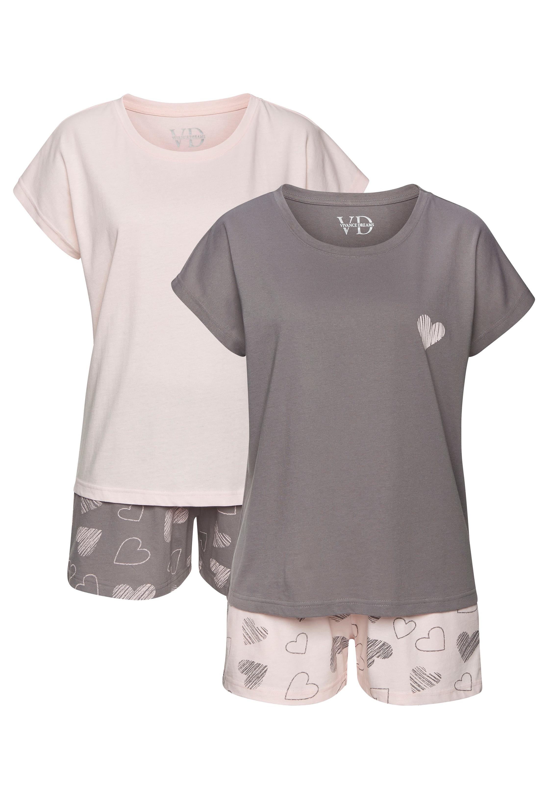 Vivance Dreams Shorty 2er Pack, mit süßem Herzprint günstig online kaufen