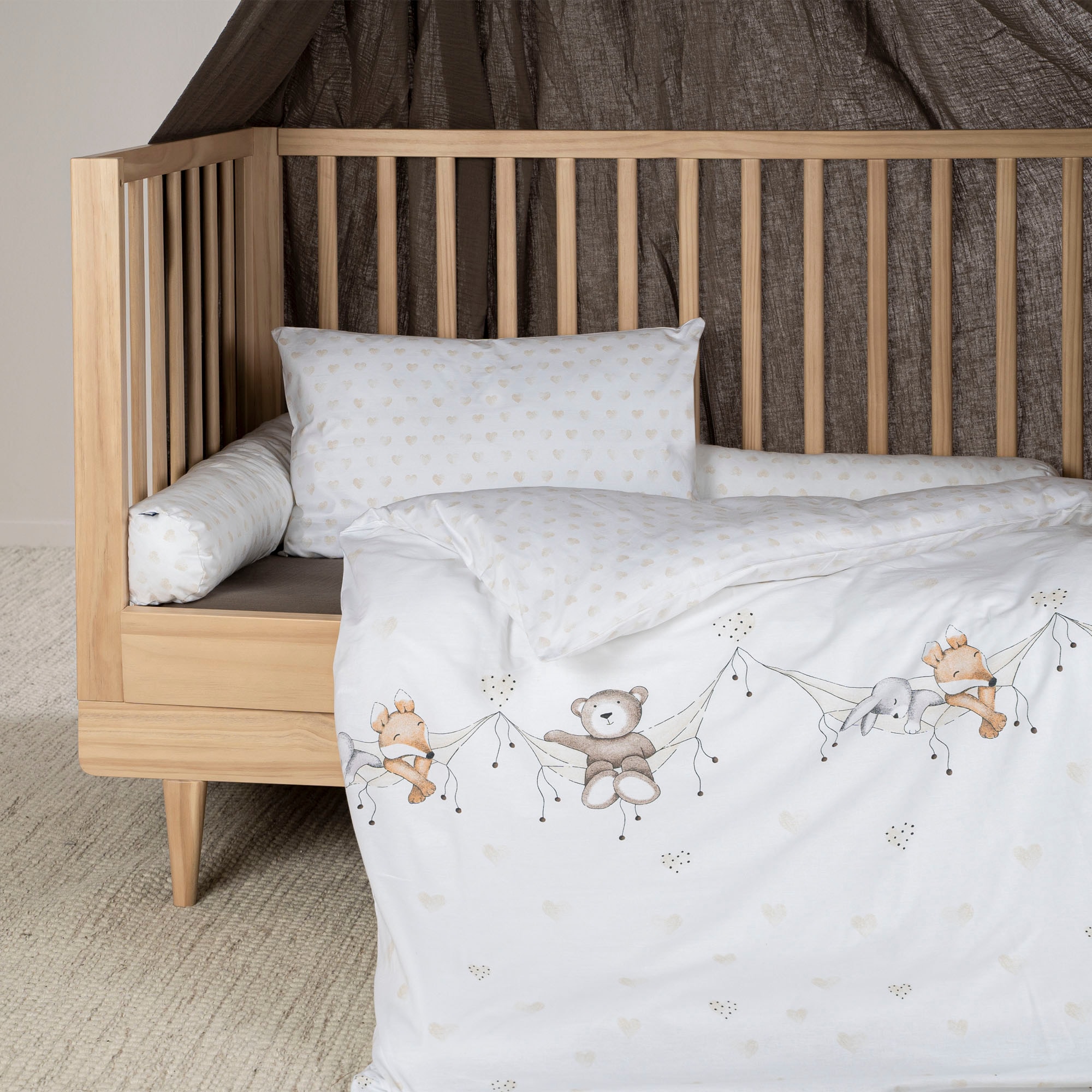 Julius Zöllner Kinderbettwäsche "Schlummerbande, 80x80 cm für Wiegen, Stube günstig online kaufen