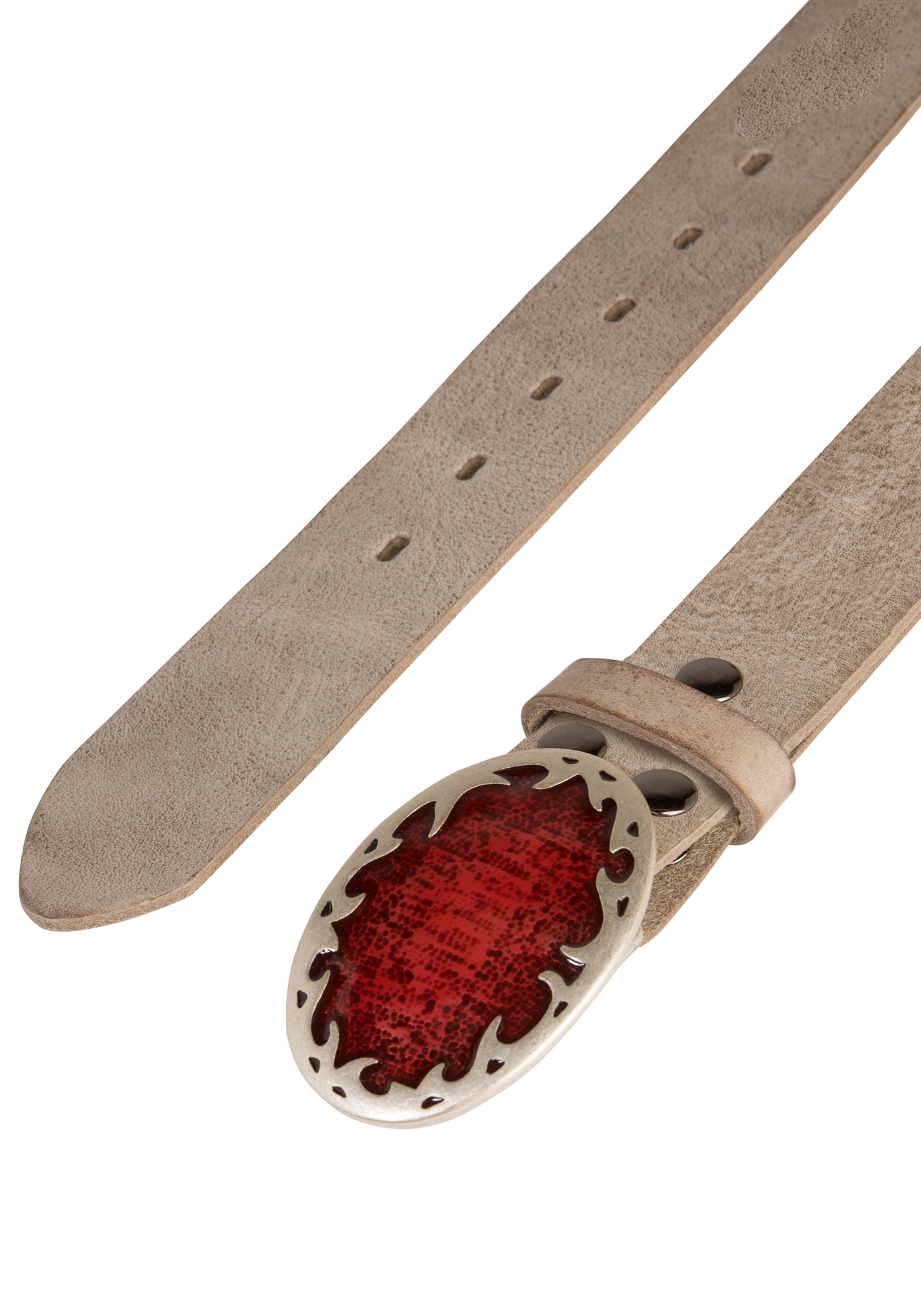 Rettungsring Gürtel Ledergürtel mit austauschbarer Schließe "Flamme Oval Ro günstig online kaufen