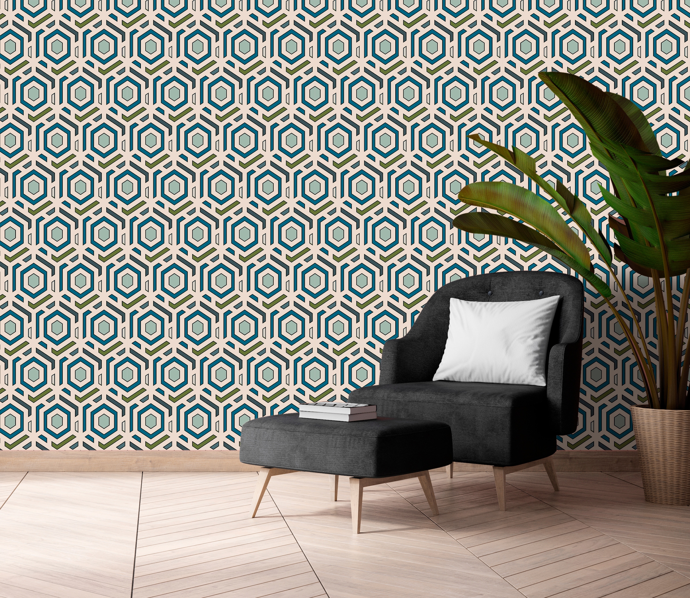 queence Vinyltapete »Larissa«, bedruckt-Barock-Antikoptik-Kunst, 90x250cm, selbstklebend, kinderleichte Anbringung, Sticker