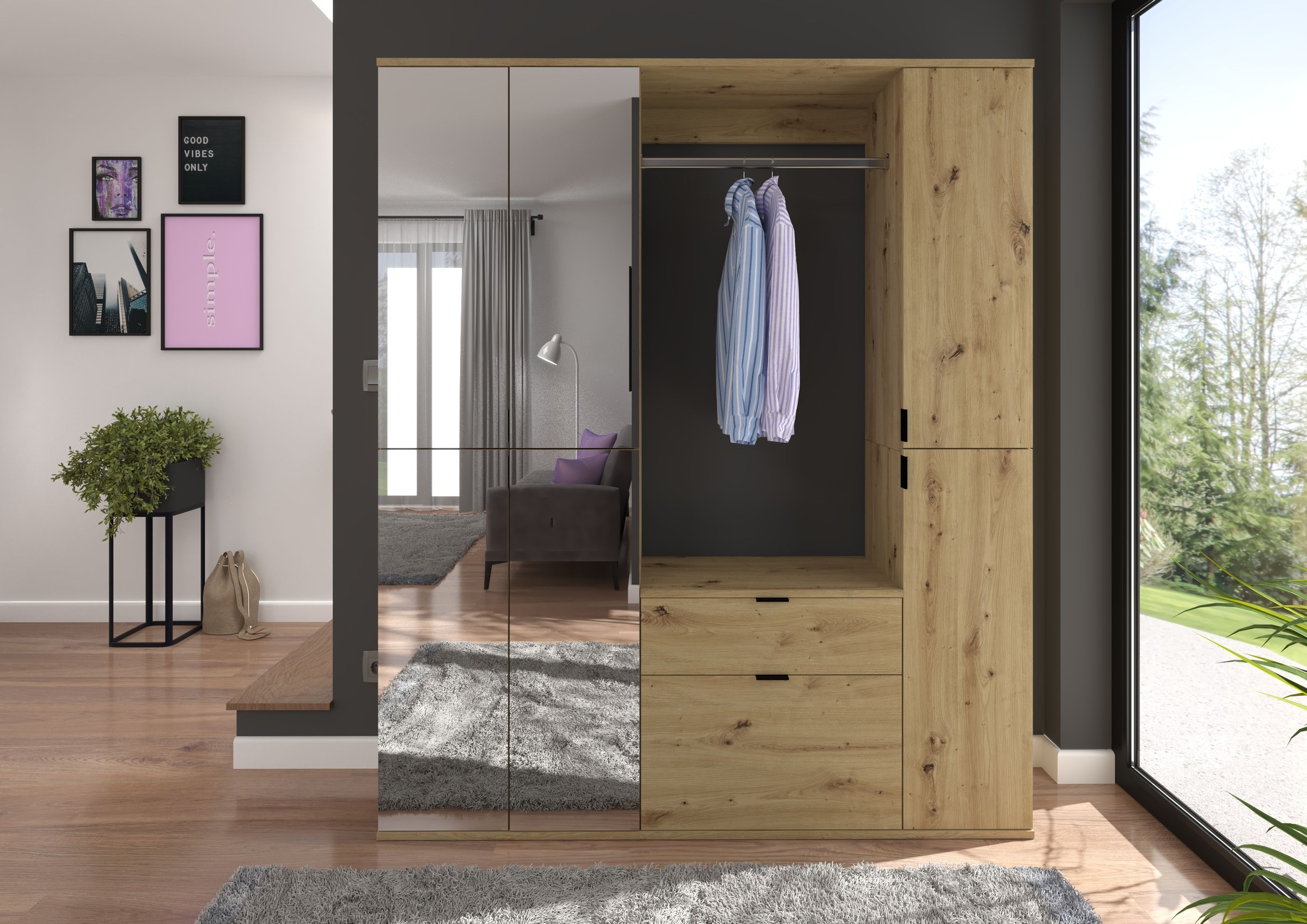 Home affaire Garderoben-Set "Trondheim, Breite 152 cm, 5-teilig, bestehend günstig online kaufen