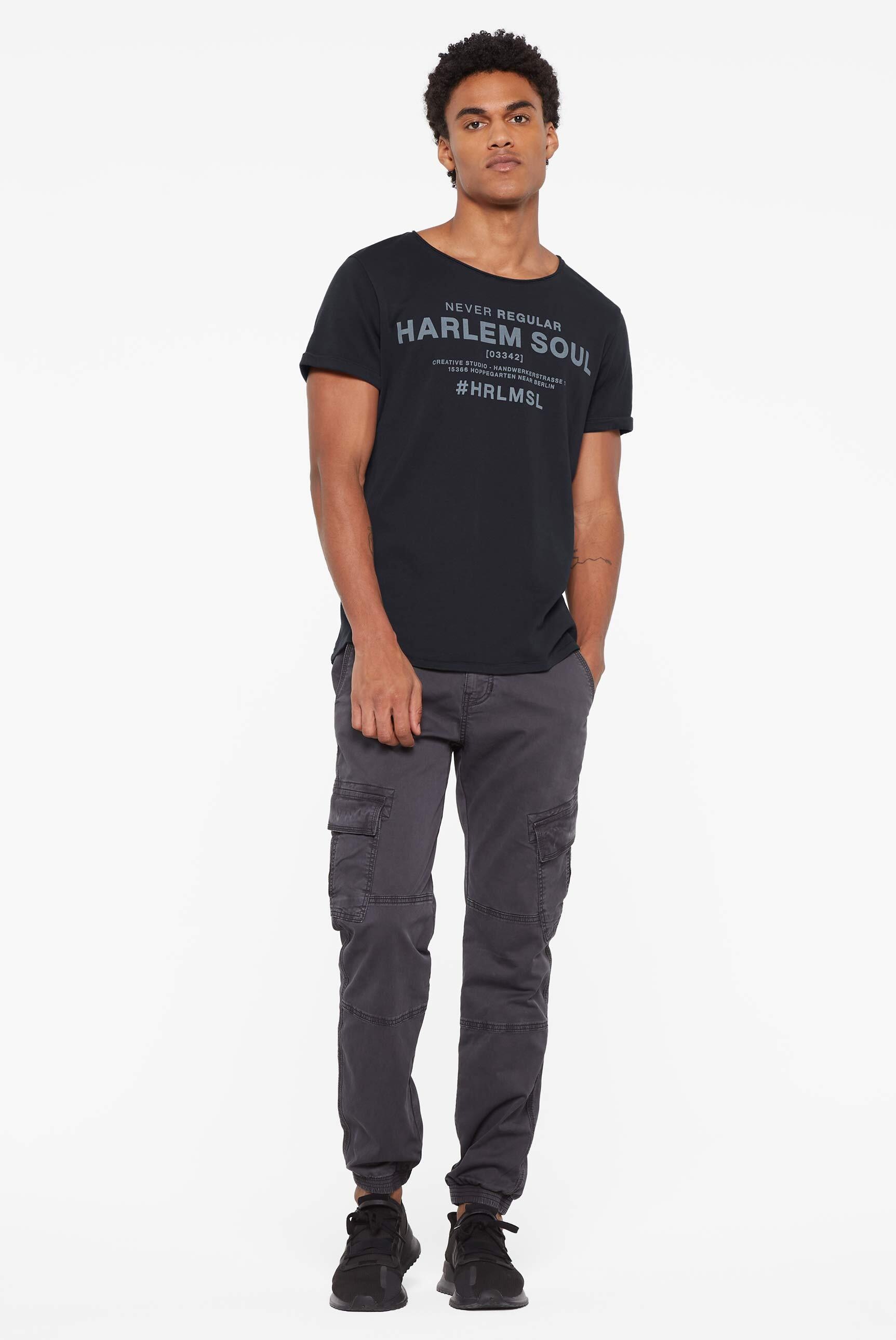 Harlem Soul Rundhalsshirt, mit fixierten Turn-up-Ärmeln