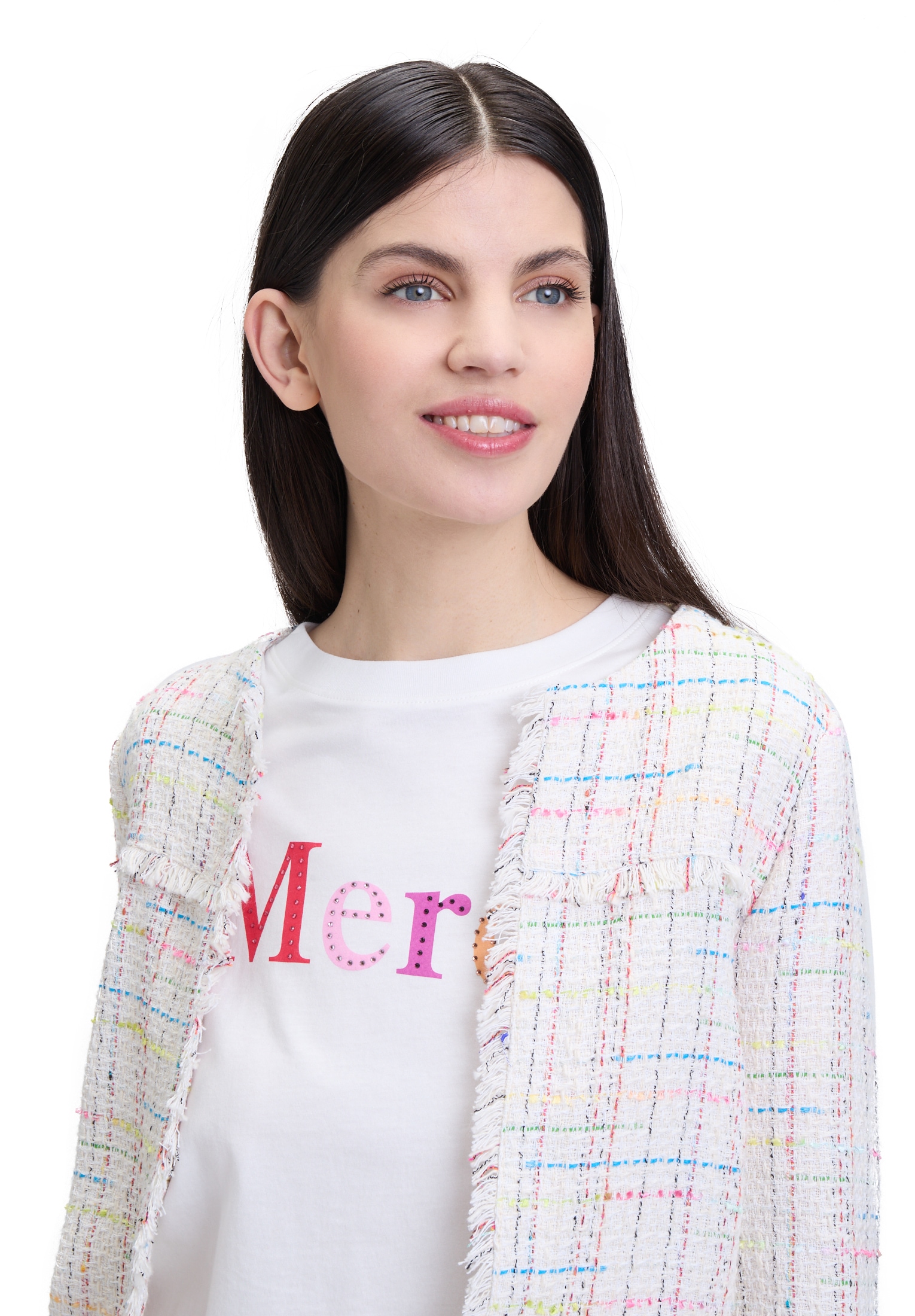 Cartoon Jackenblazer »Cartoon Damen Tweedblazer mit Fransen«, Fransen