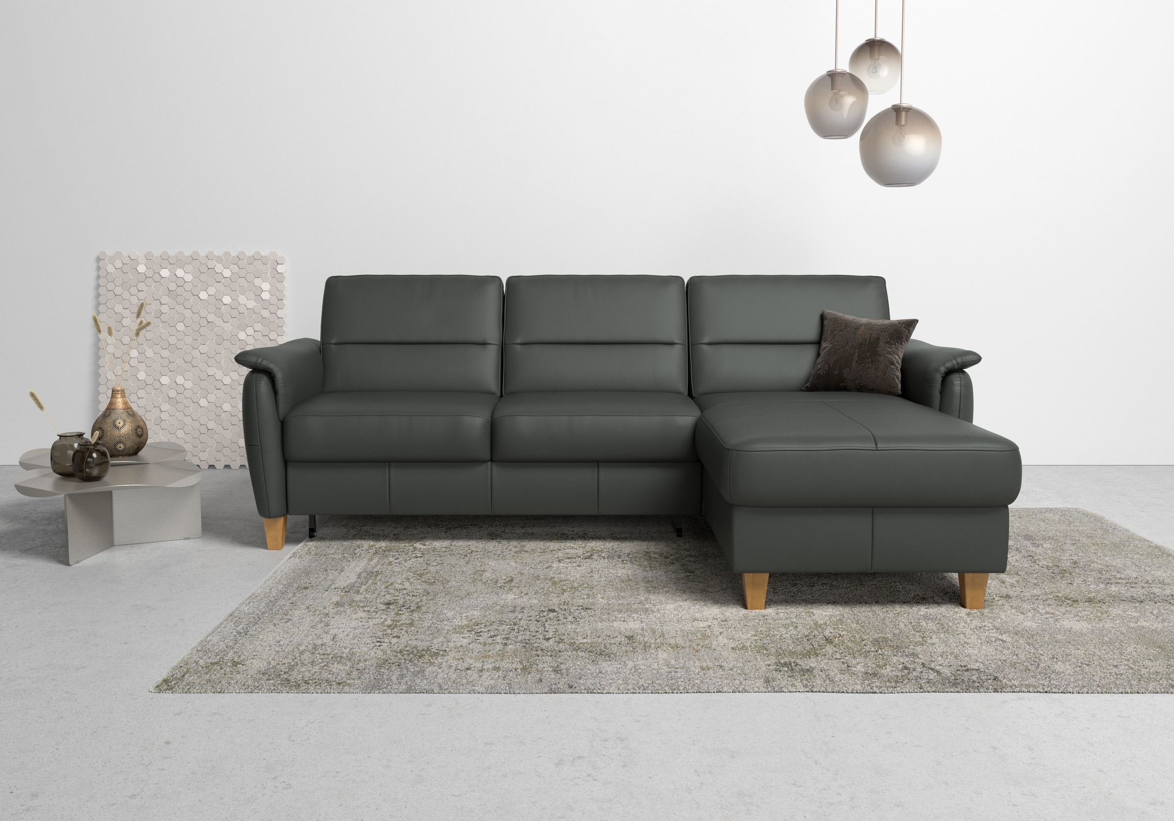 Home affaire Ecksofa "Palmera L-Form, B: 244 cm - OTTO. Verlässliche Qualität." optional Schlaffunktion & Bettkasten, Federkern