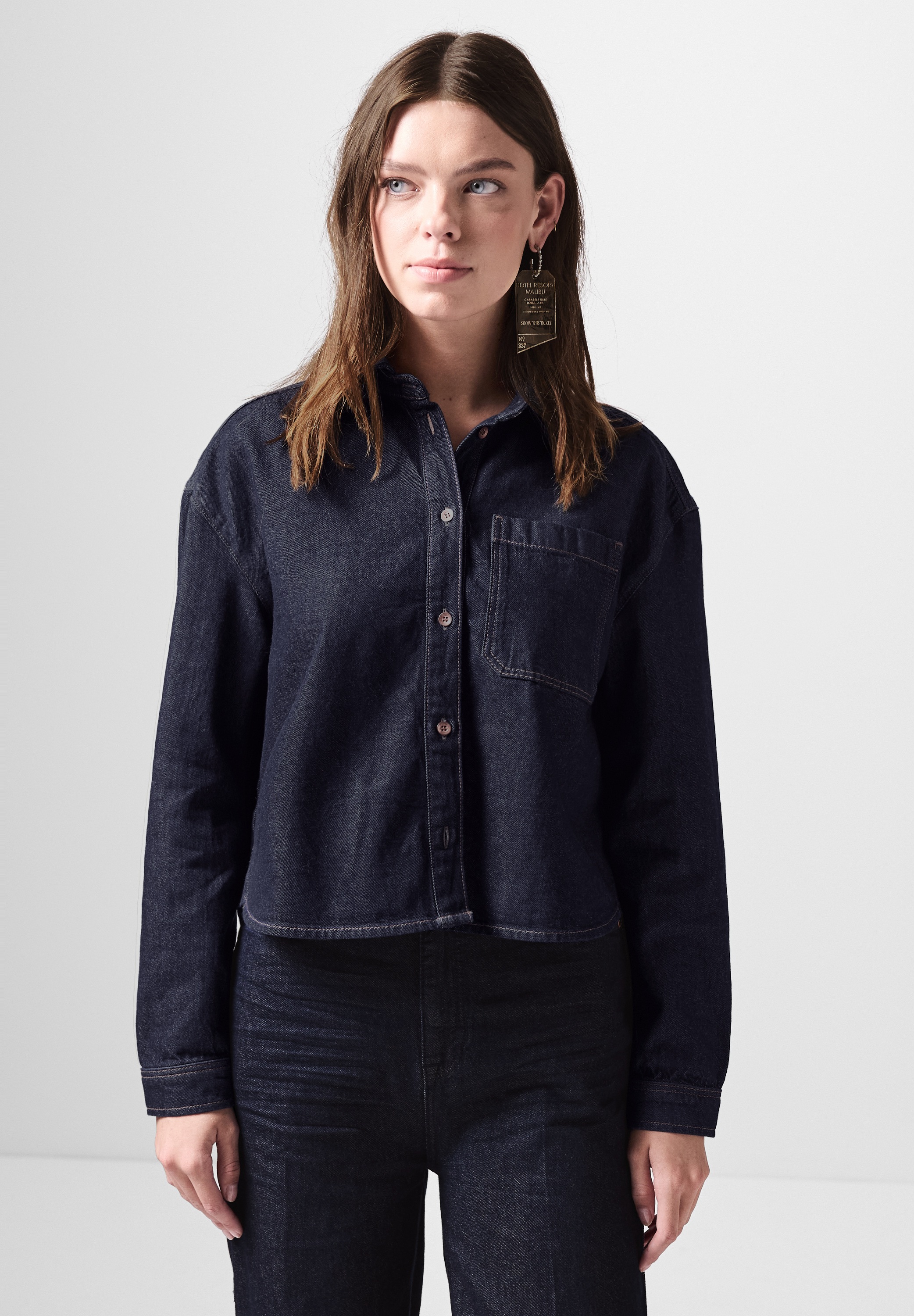 STREET ONE STUDIO Jeansbluse su Brusttasche