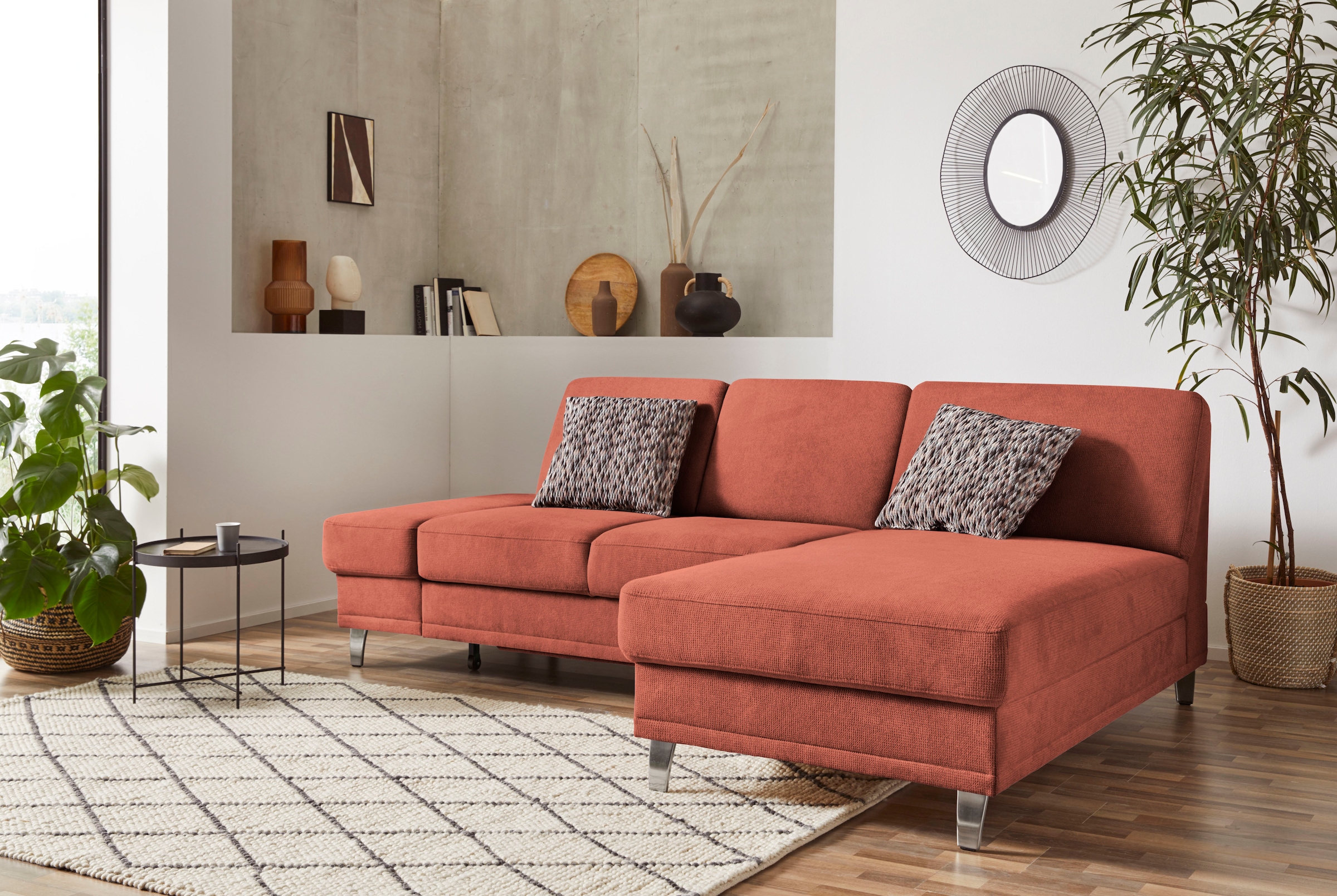 sit&more Ecksofa "Clio L-Form" optional Schlaffunktion oder Vorziehsitz und Bettkasten, Federkern