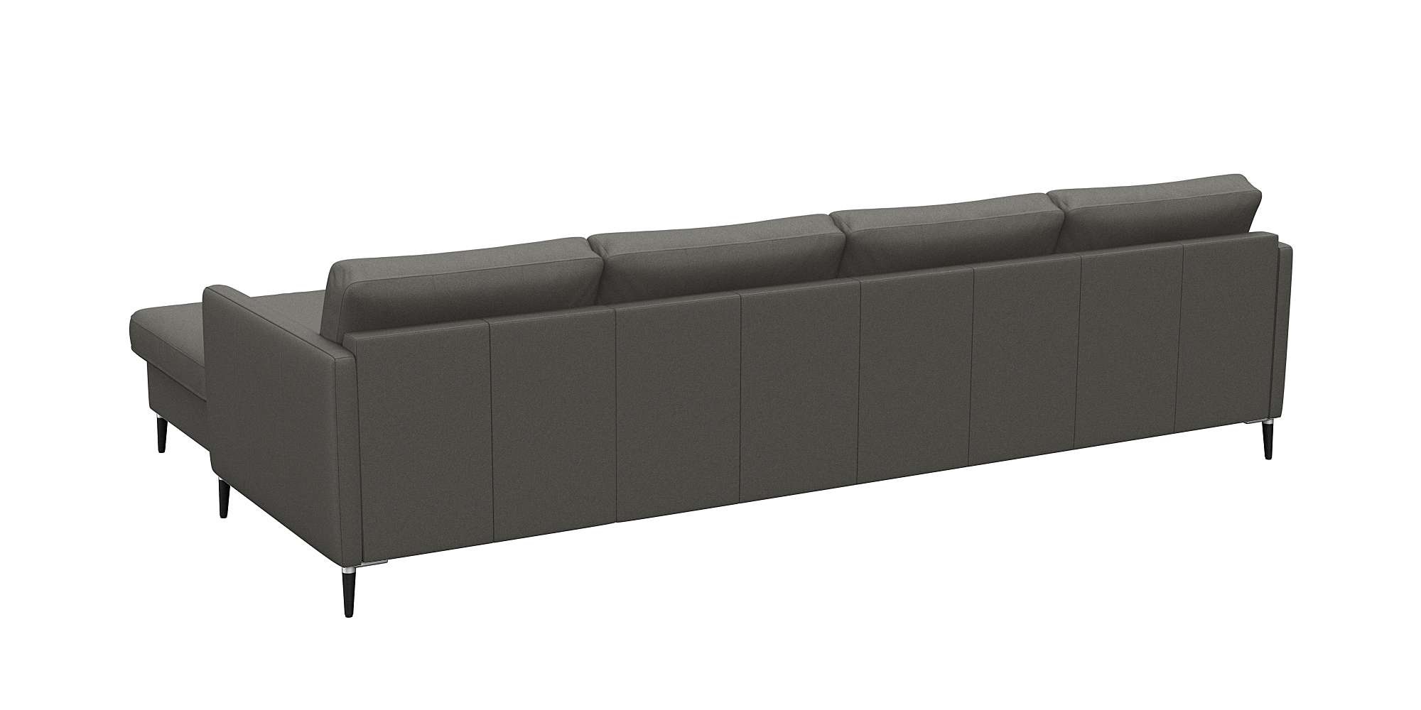 FLEXLUX Ecksofa »Fiore, L-Form, bequem und komfortabel durch hochwertigem Sitzaufbau«, schmale Armlehnen, Kaltschaum, Füße Alu+schwarz