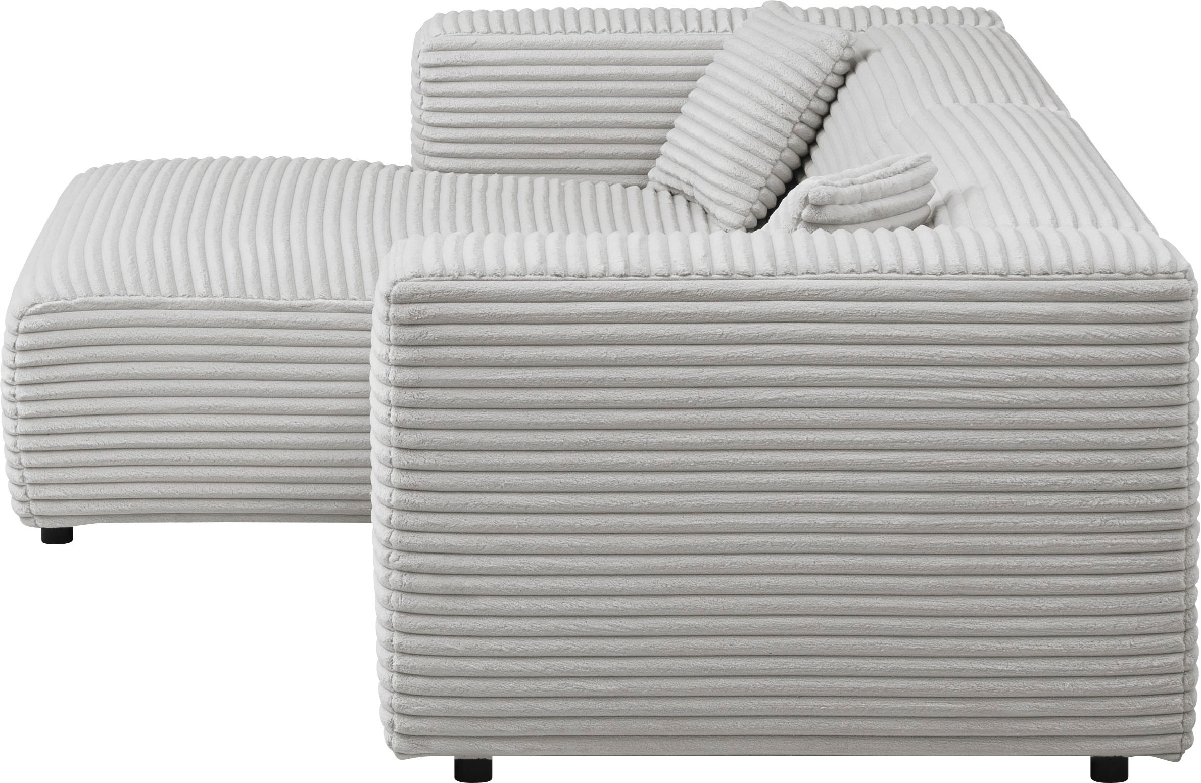 andas Polsterecke »BAKELS, Ecksofa-Set mit Hocker, L-Form mit Schlaffunktion«, Ecksofa-Set (incl. Hocker) im trendigen Megacord