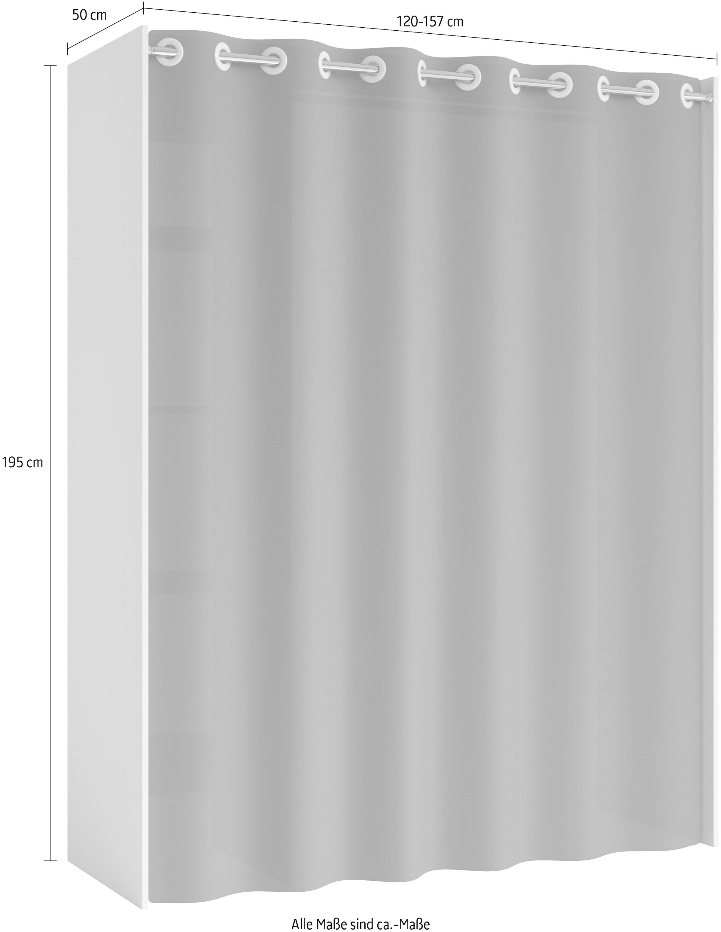 Schlafkontor Kleiderschrank »Jenke mit Stoffvorhang«, Allzweckkleiderschrank