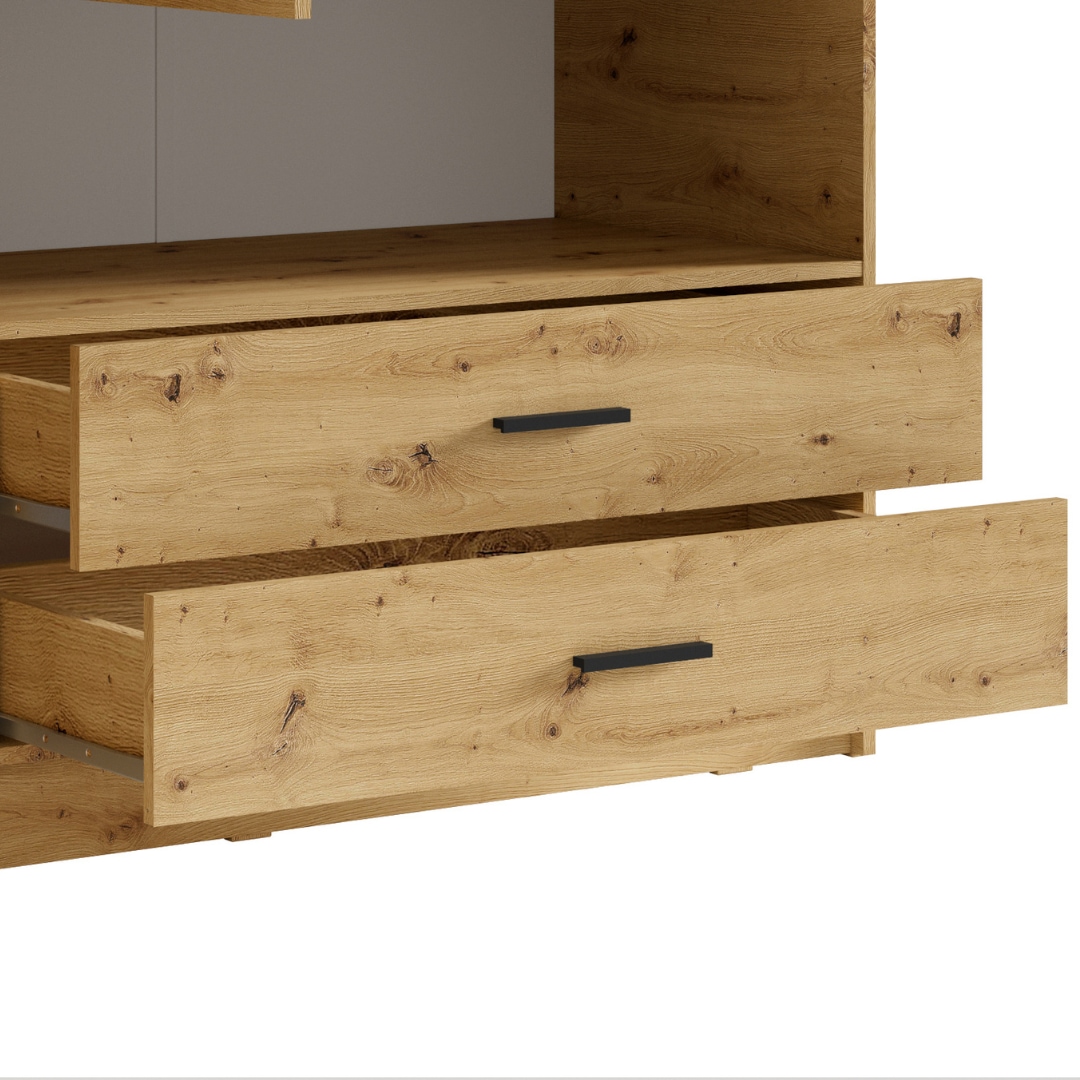 INOSIGN Kleiderschrank »Laredo Wäscheschrank komplette Innenausstattung, 158,3x200,5x55cm«, Garderobe mit mit offenem Fach, 3 Türen und 2 Schubladen, FSC