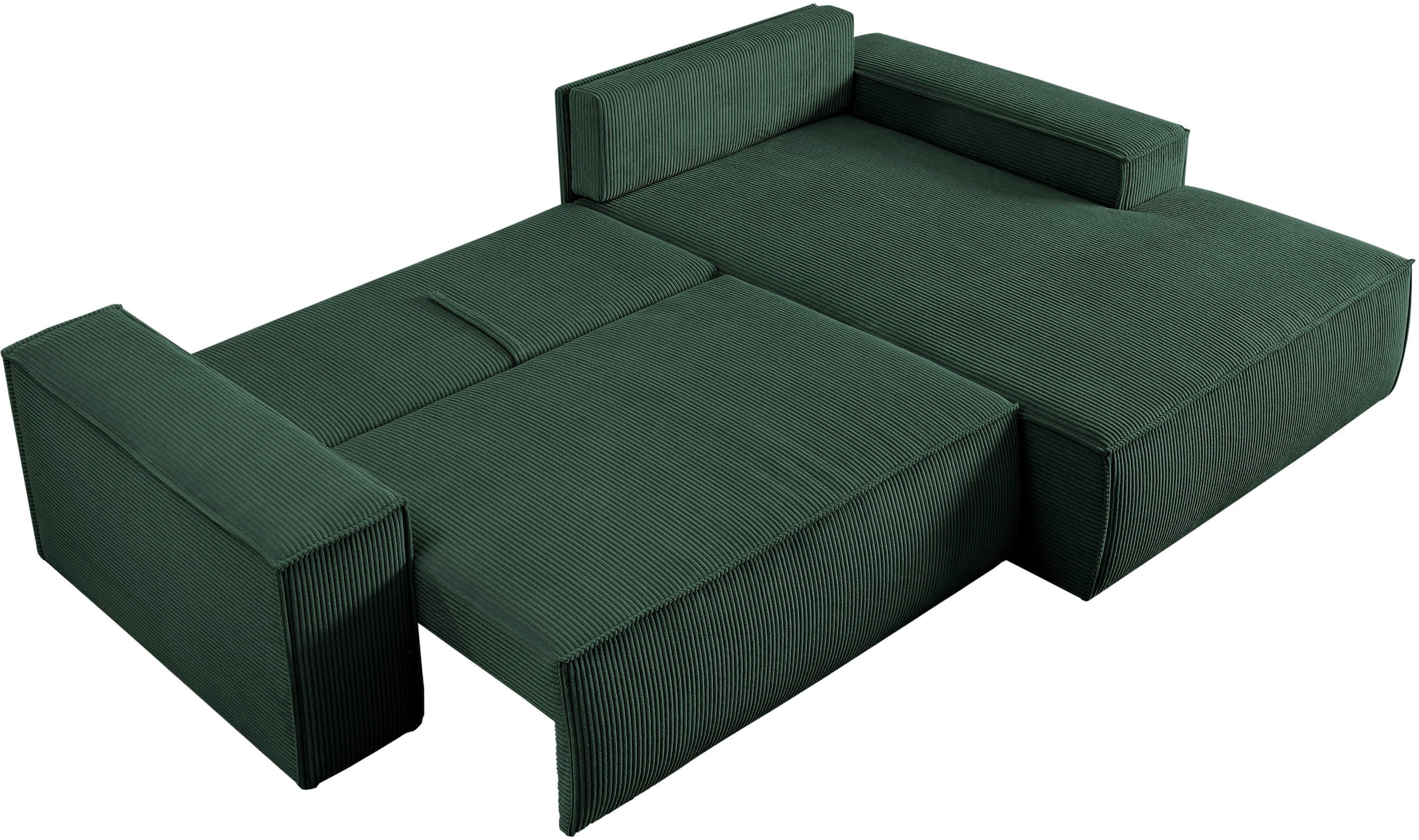 Home affaire Ecksofa SHERWOOD Schlafsofa 267 cm, L-Form, Schlaffunktion mit Bettkasten (210x136 cm), Cord, Vintage, Samtvelours