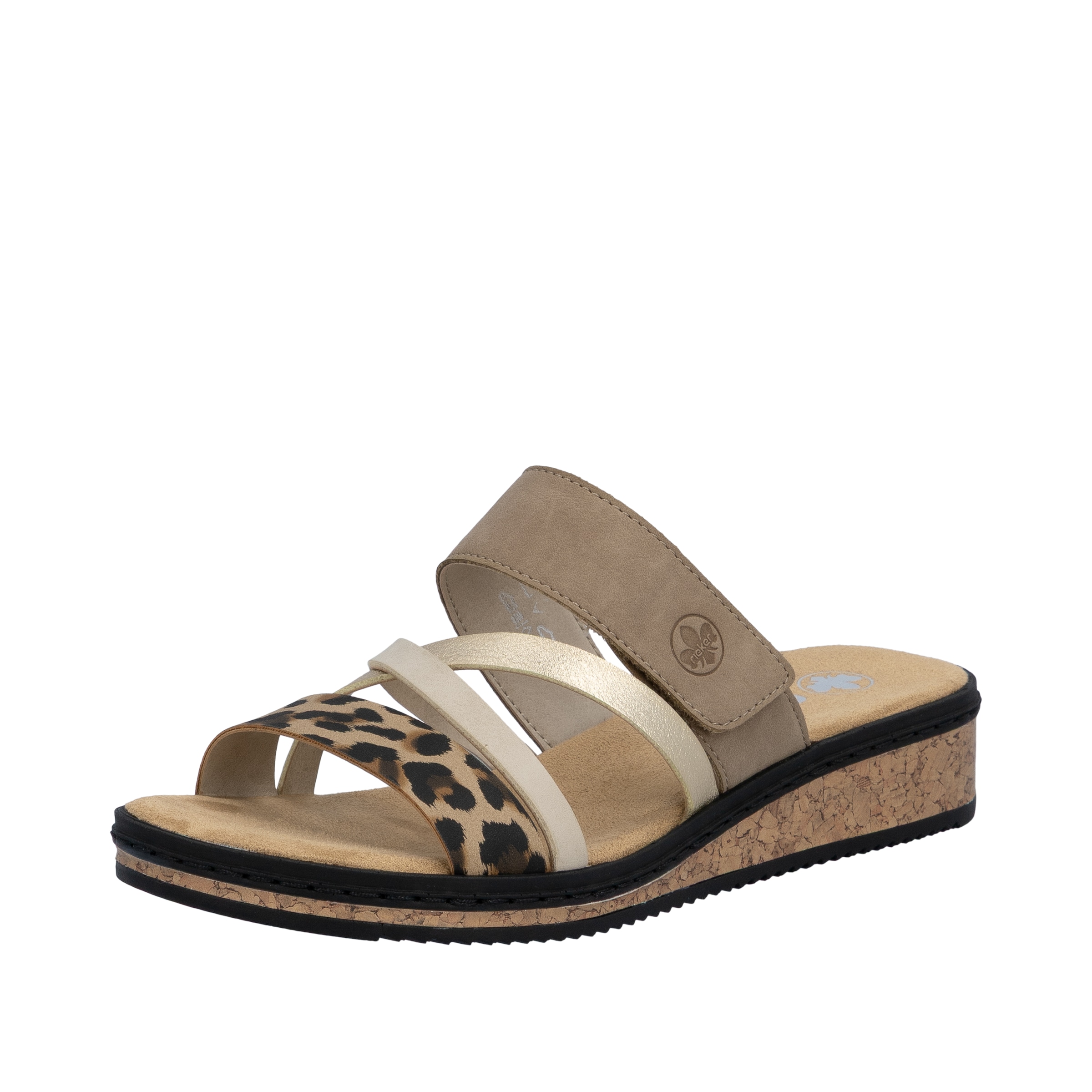 Rieker Pantolette Keilabsatz, Sommerschuh, Schlappen mit Klettriemchen günstig online kaufen