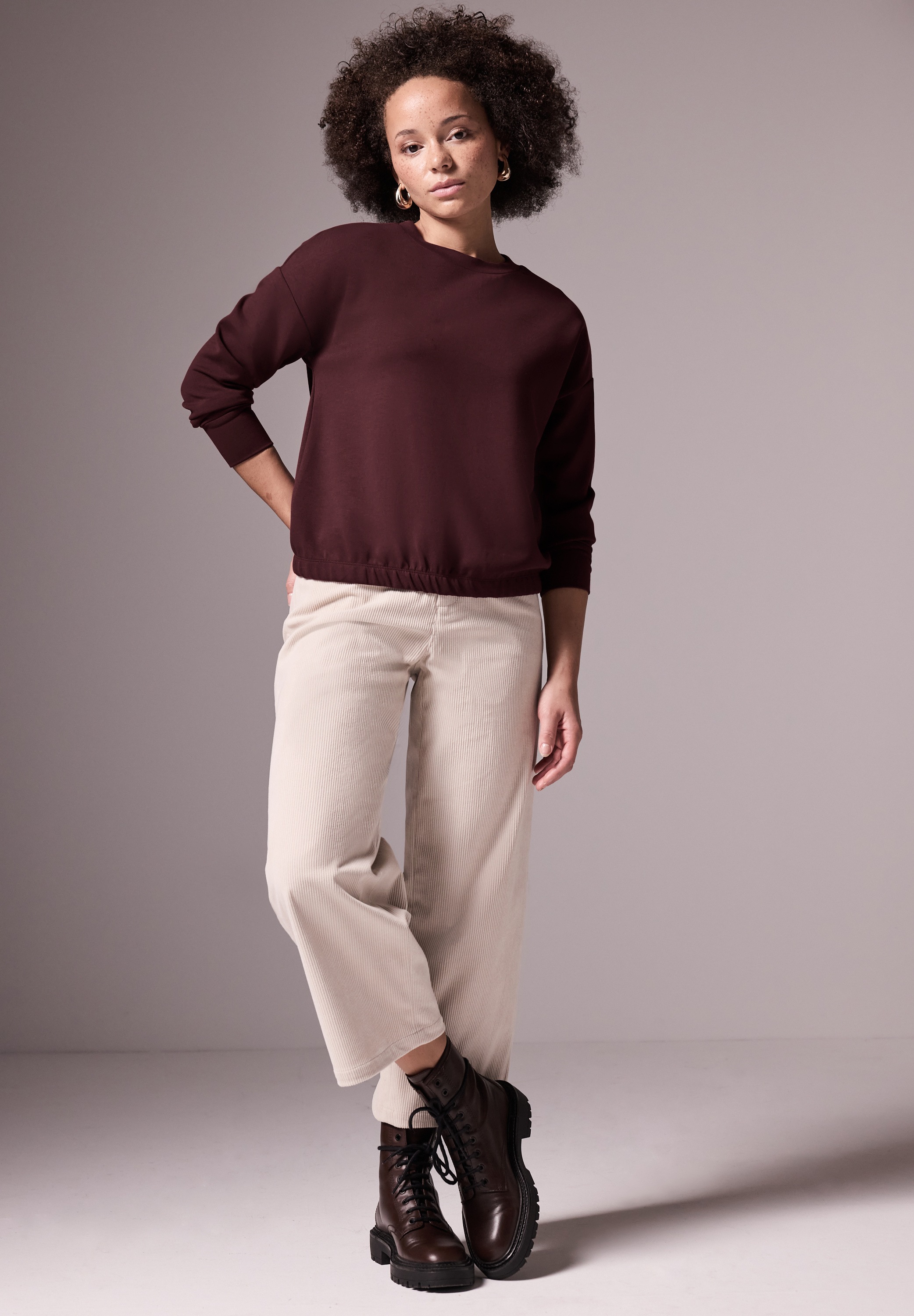 STREET ONE STUDIO Langarmshirt mit Elastikbund günstig online kaufen