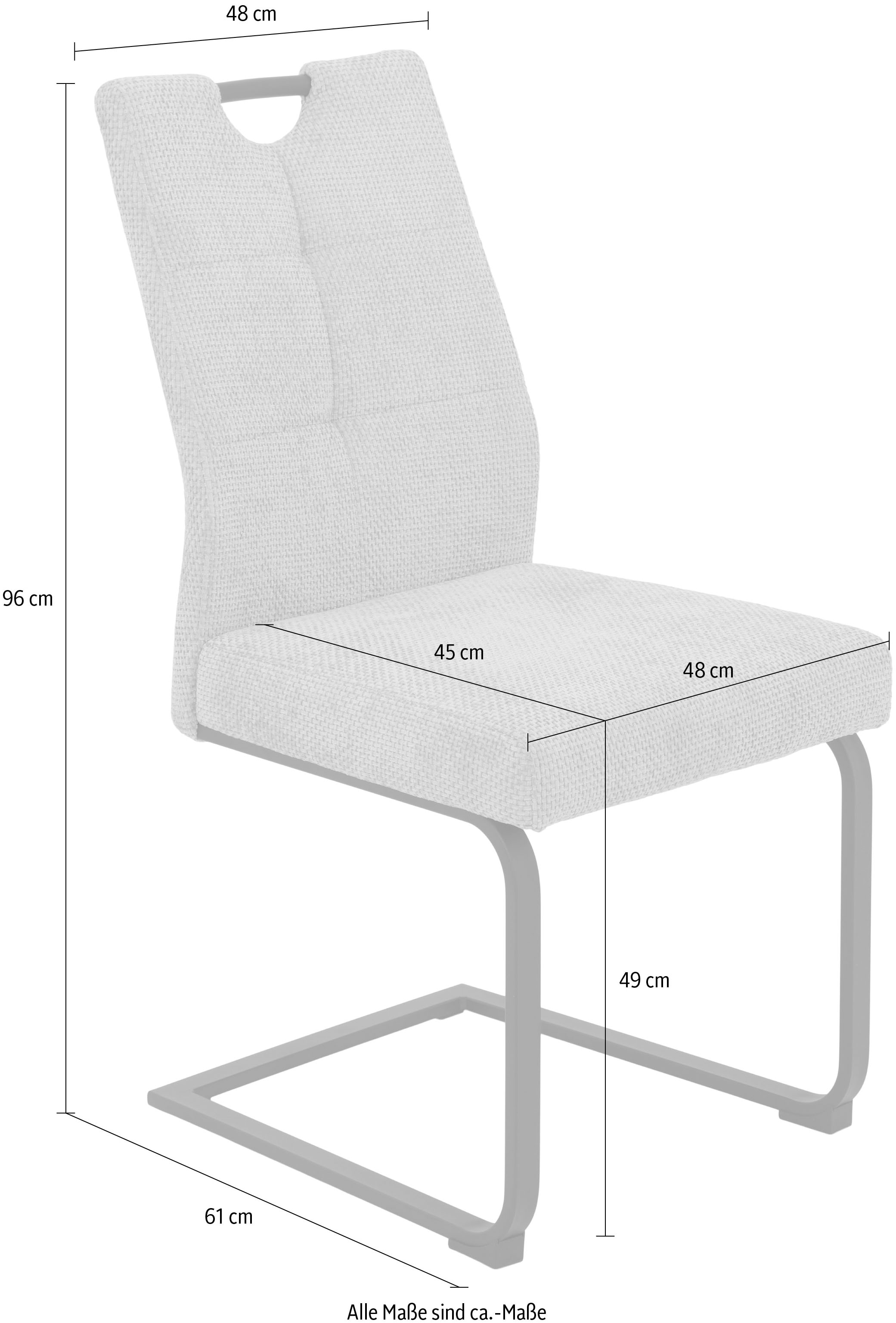 HELA Freischwinger »EVA Esszimmerstuhl«, (Set), 4 St., XL-Breite, Komfortsitz mit Viskoseschaum, Lochgriff, 140kg belastbar