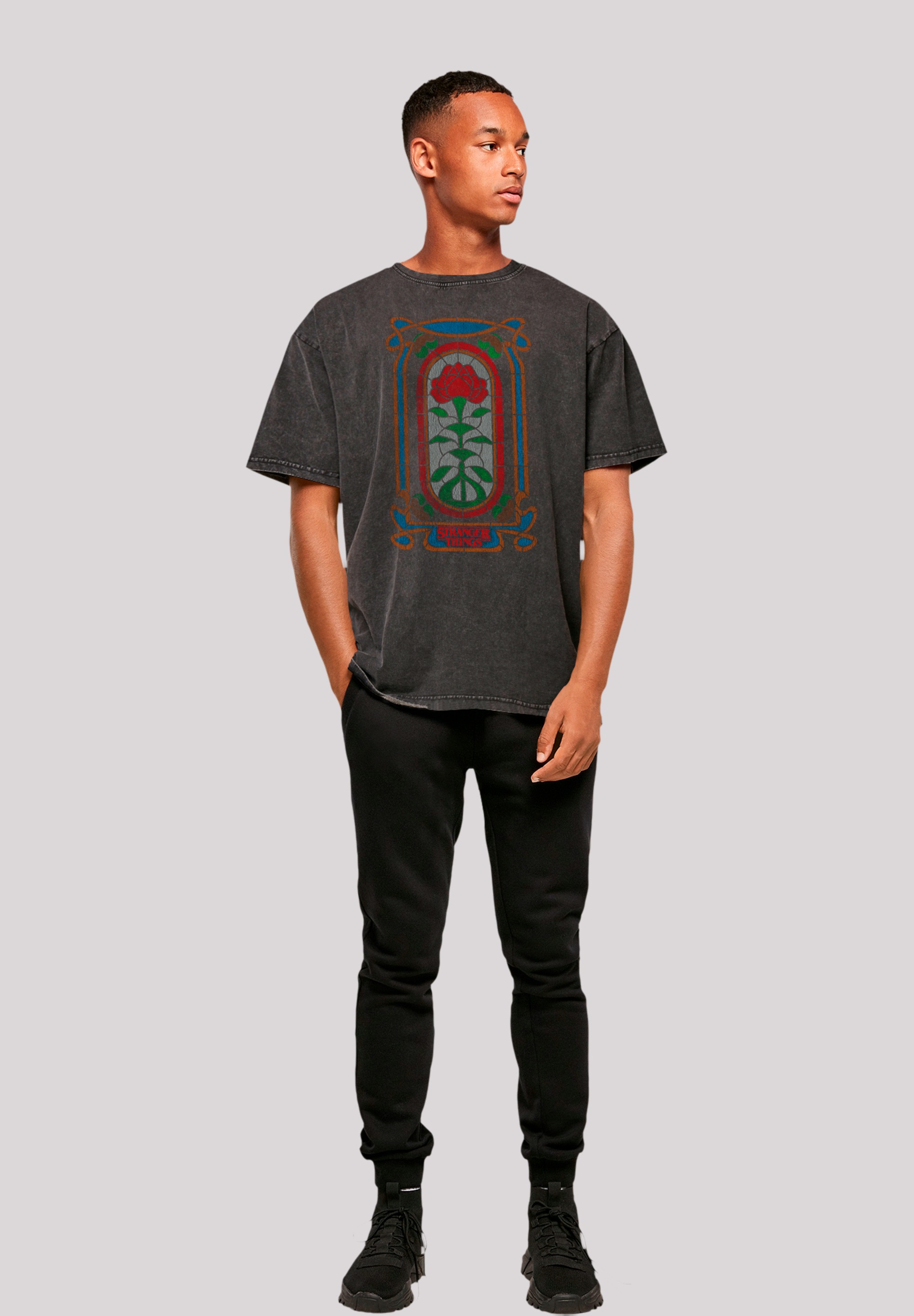 F4NT4STIC T-Shirt »Stranger Things Rose Window Netflix TV Series«, Premium Qualität