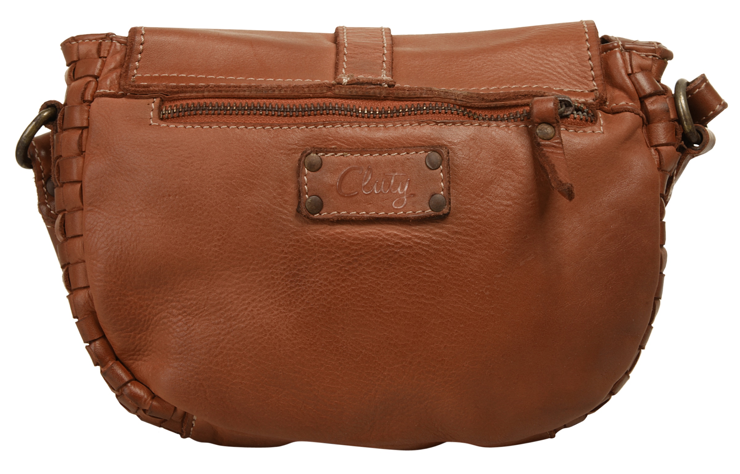 Cluty Umhängetasche, echt Leder, Made in Italy