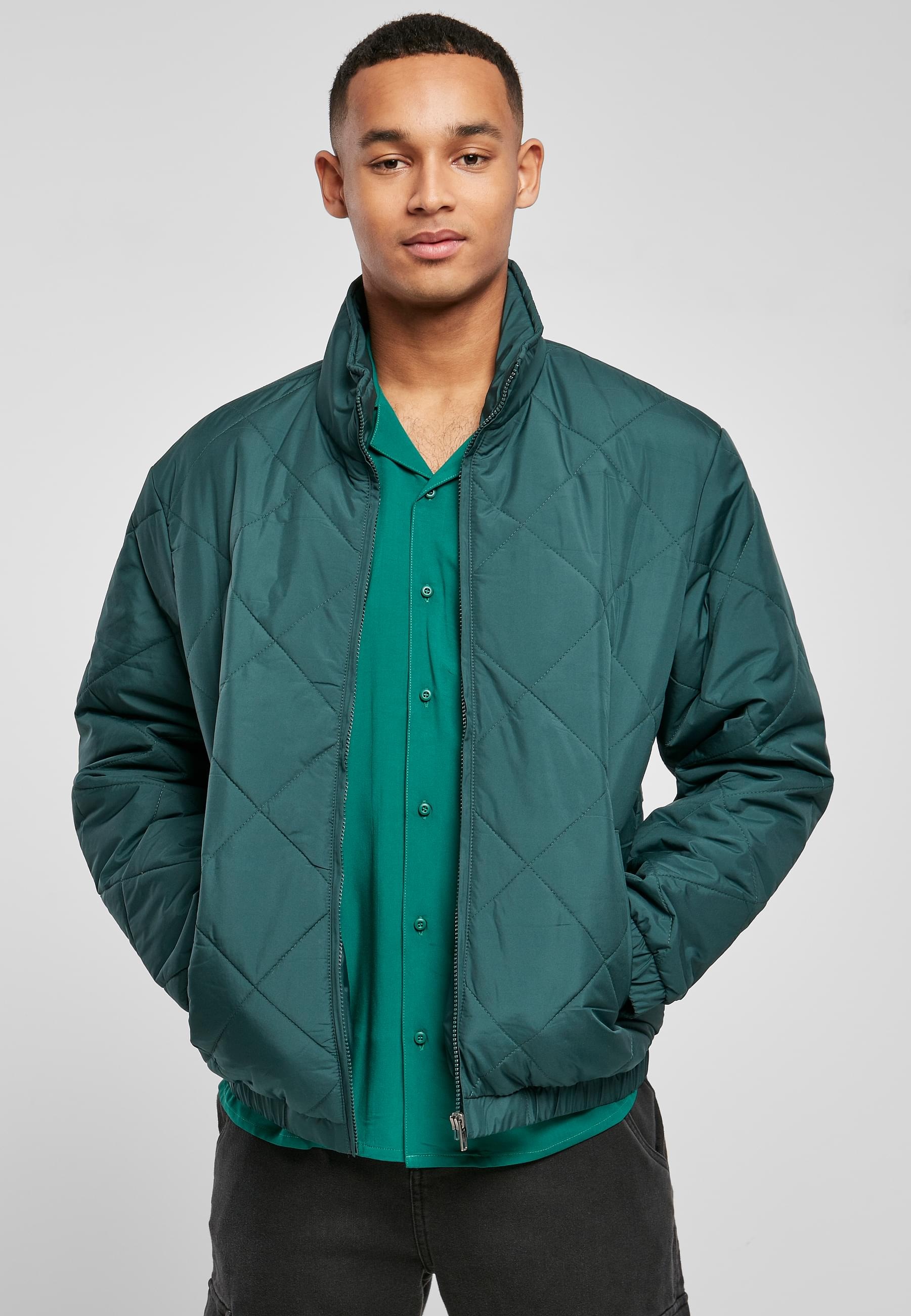URBAN CLASSICS Anorak »Urban Classics Herren Diamond Quilted Short Jacket«, (1 St.), ohne Kapuze