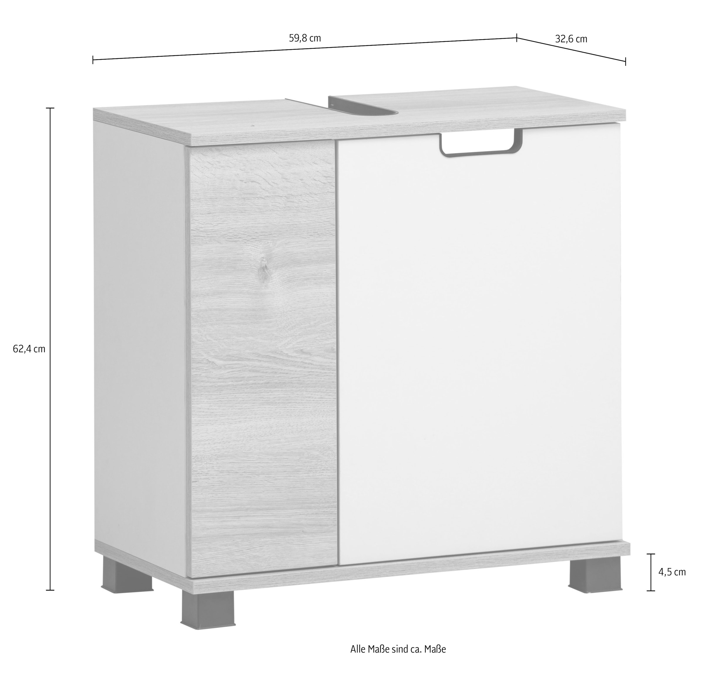 Schildmeyer Waschbeckenunterschrank »Emmik, Breite 59 cm«, Made in Germany