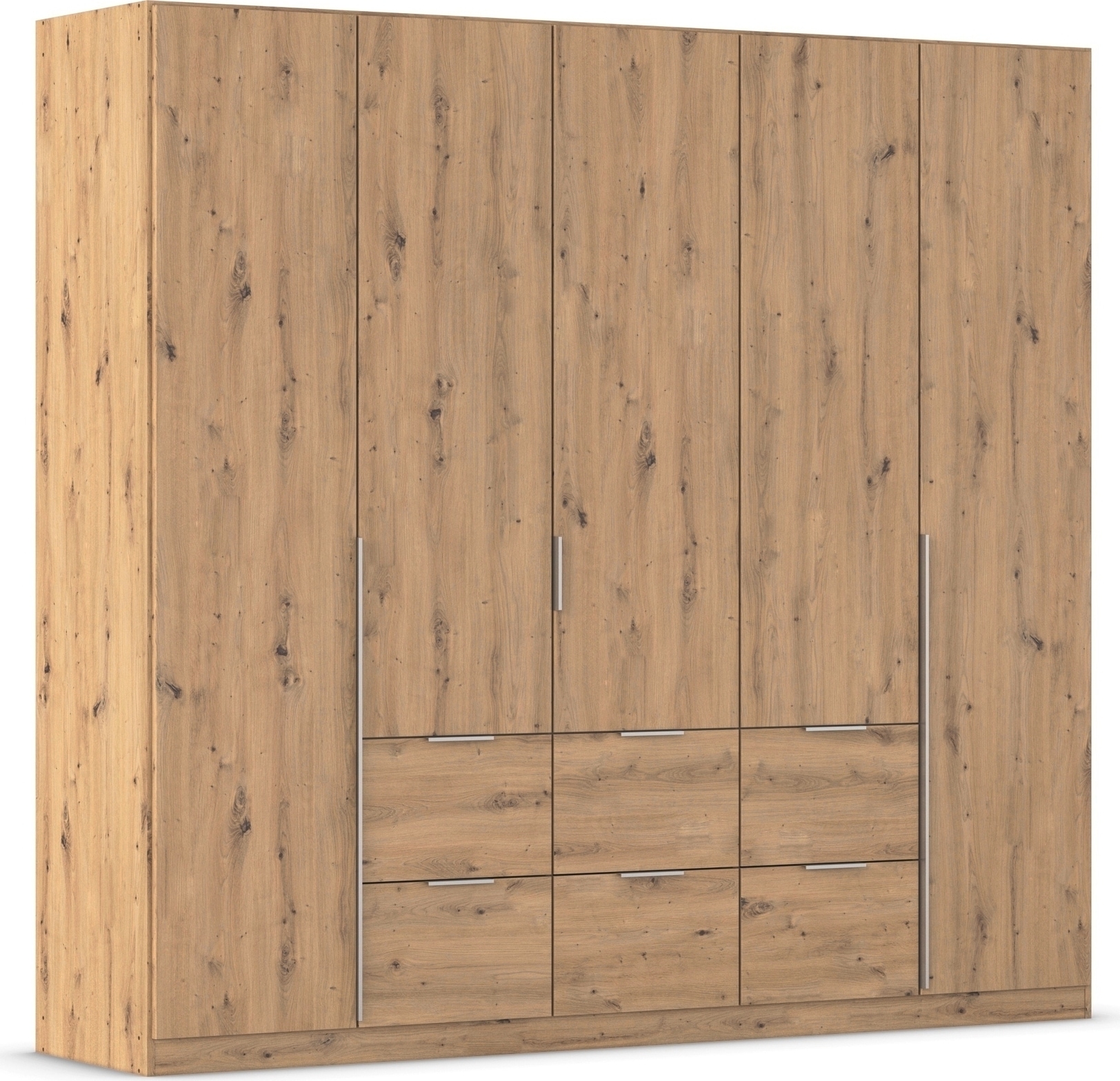 OTTO home Drehtürenschrank "Kleiderschrank Schrank Garderobe AGORDO mit Dekor- oder Hochglanzfront" in zwei Griff-Farben, Breite 226 cm, mit Außenschubkästen, Serie in 7 Breiten und 2 Höhen MADE IN GERMANY
