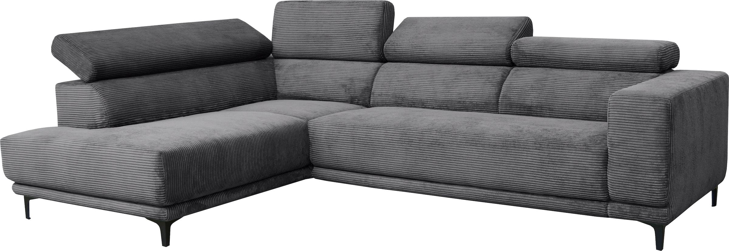 alina Ecksofa »Hikari«, wahlweise mit Sitzvorzug, in modernem Cordstoff, Breite 276 cm