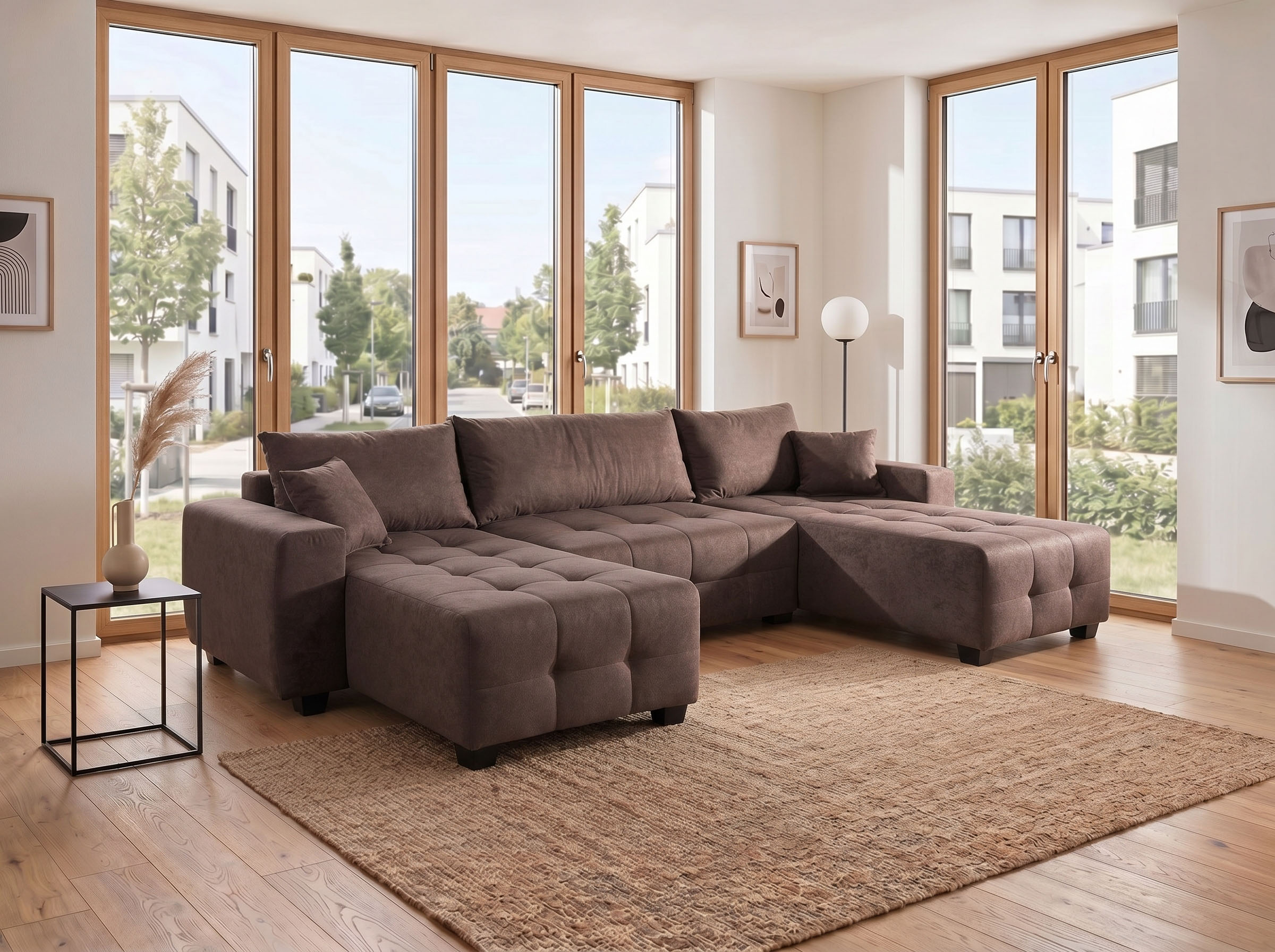 OTTO home "Bella U-Form, B: 314 cm, inkl. Schlaffunktion" inkl. Bettkasten, Bonellfederkern, extra große Liegefläche: 269x135cm