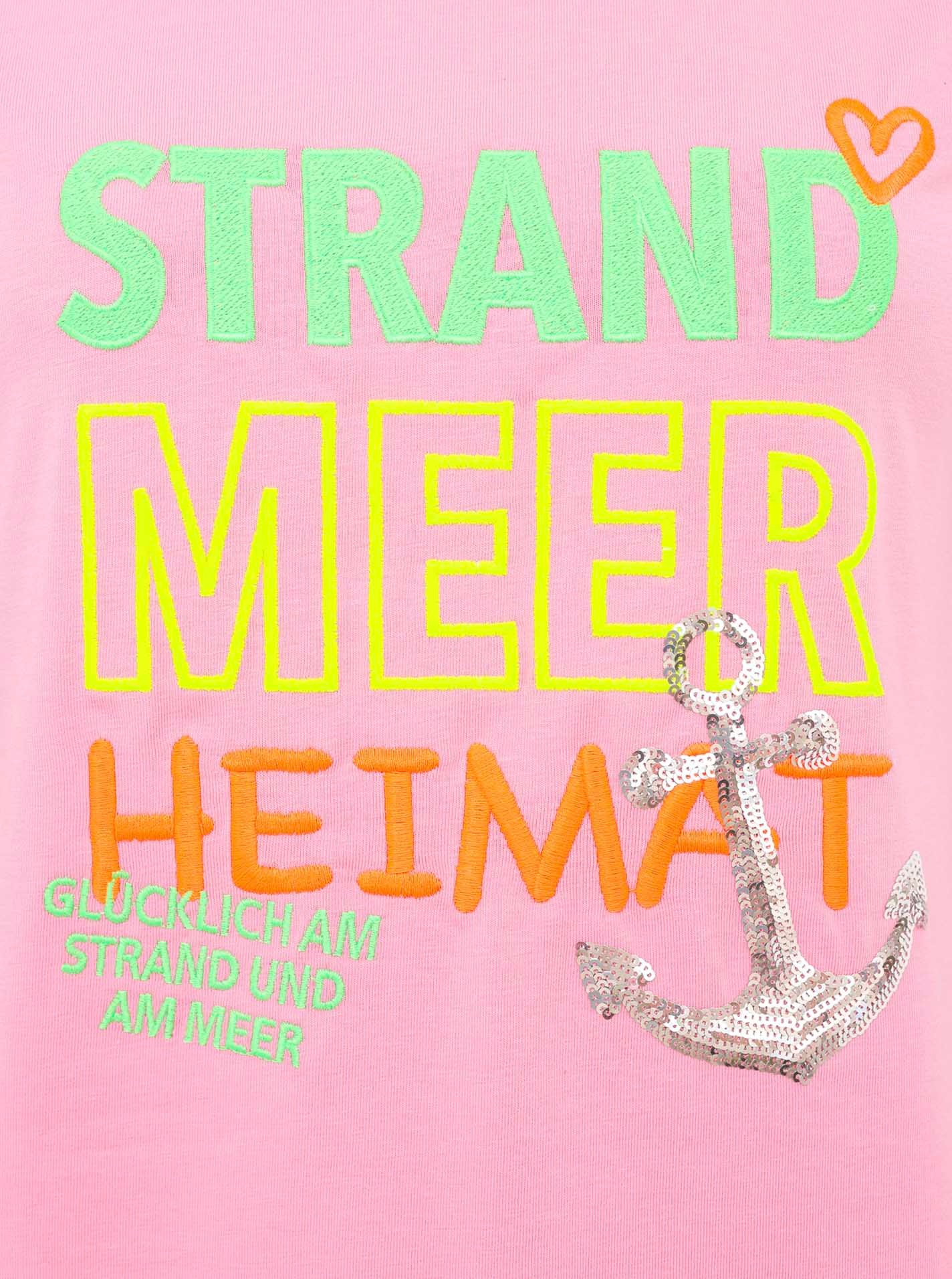 Thumbnail - Zwillingsherz T-Shirt ""Strand Meer Heimat"" maritimer Stickerei, Pailletten, Kurzarm, Rundhalsausschnitt