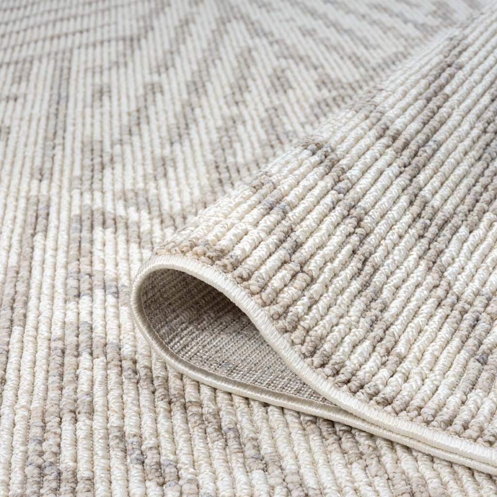 Carpet City Teppich »CLASICO 9161«, rechteckig, 11 mm Höhe, Läufer, Kurzflor, Hochtief-Muster, Boho, Fransen, Wohnzimmer