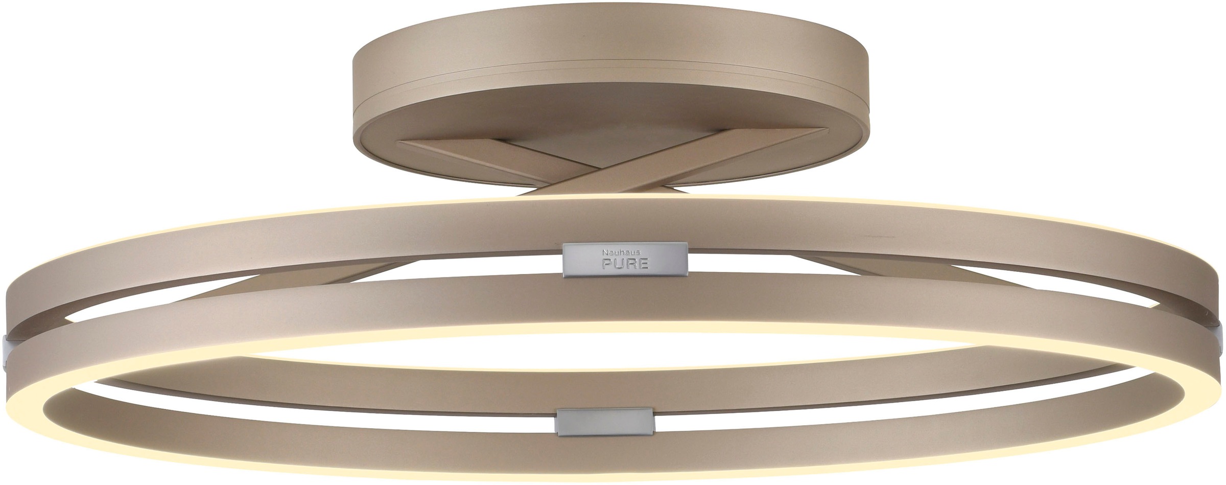 "NEUHAUS PURE LED Deckenleuchte ""PURE Loop"", beige (bronzefarben), 1, Ø 60cm H: 17,8cm, 1 Stk., Leuchten, Dimmbar über Fernbedienung, CCT, separat