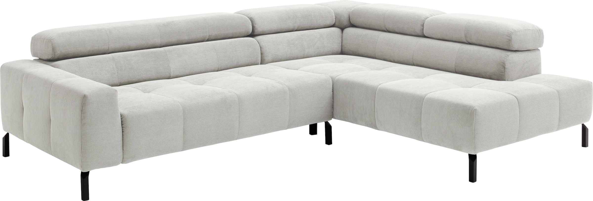 Places of Style Ecksofa »Cleveland, L-Form, incl. Kopfteilverstellung, Breite 276 cm«, wahlweise elektrischer Sitzvorzug