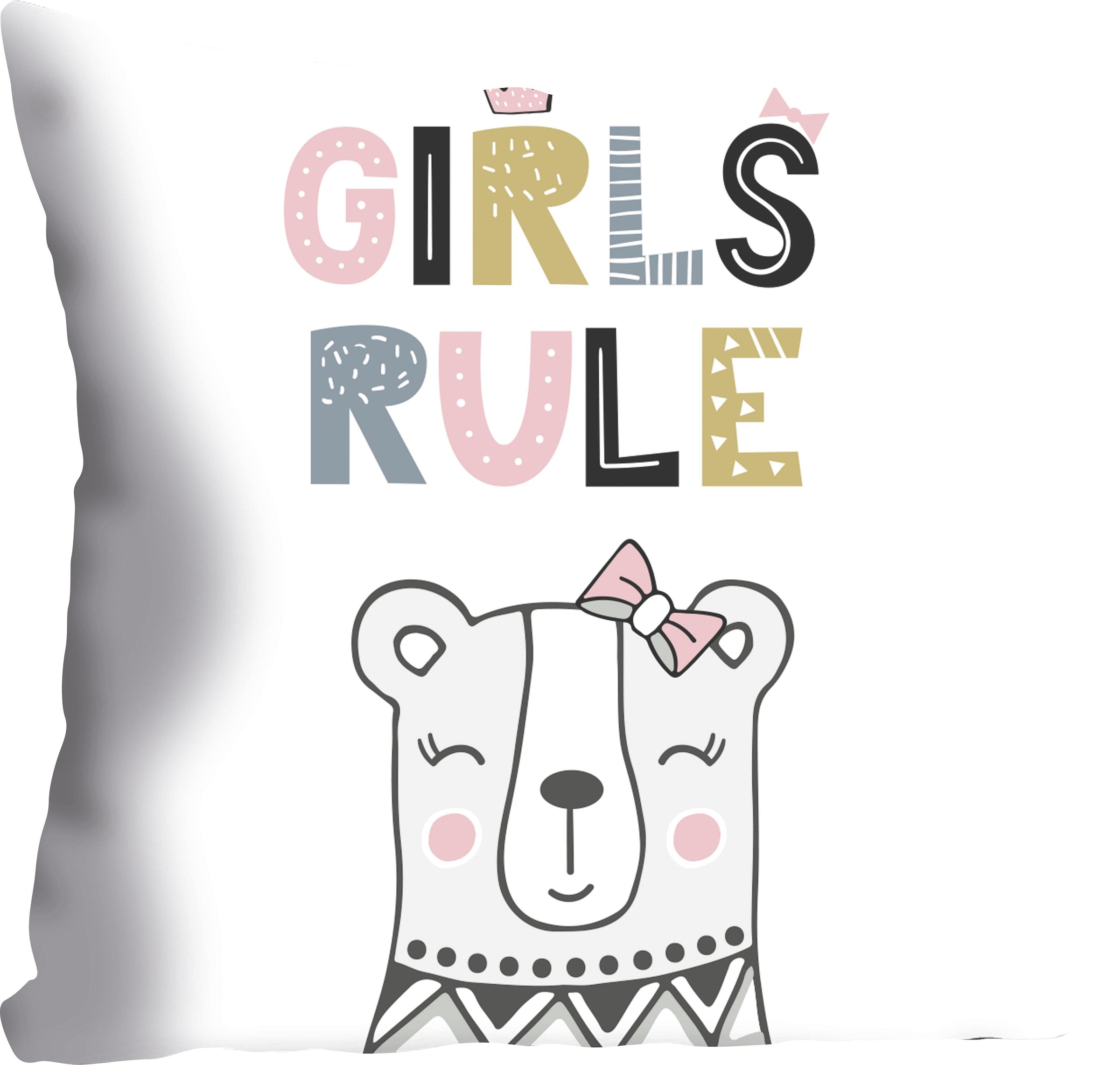 queence Dekokissen ""Girls rule"" Kissenhülle ohne Füllung, 1 Stück günstig online kaufen