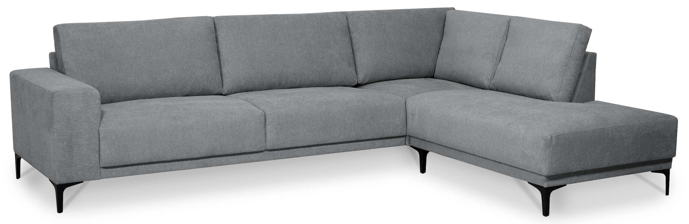 Places of Style Ecksofa »Xander, L-Form,«, Breite 289 cm, Webstoff, Soft-Touch Chenille, schwarze Metallfüße