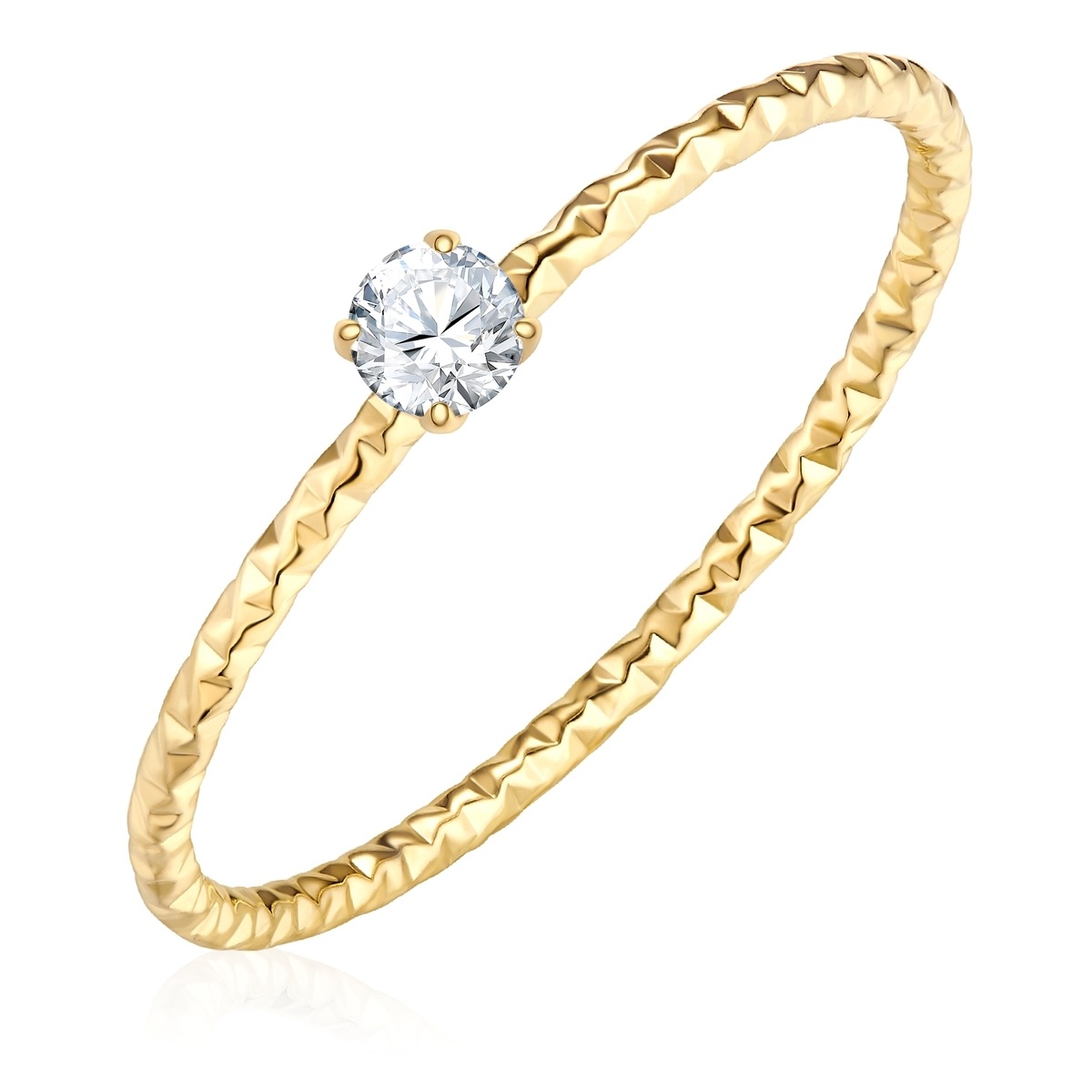 EASTSIDE ES2005 Solitaire Ring Yellow Gold Size 60 2