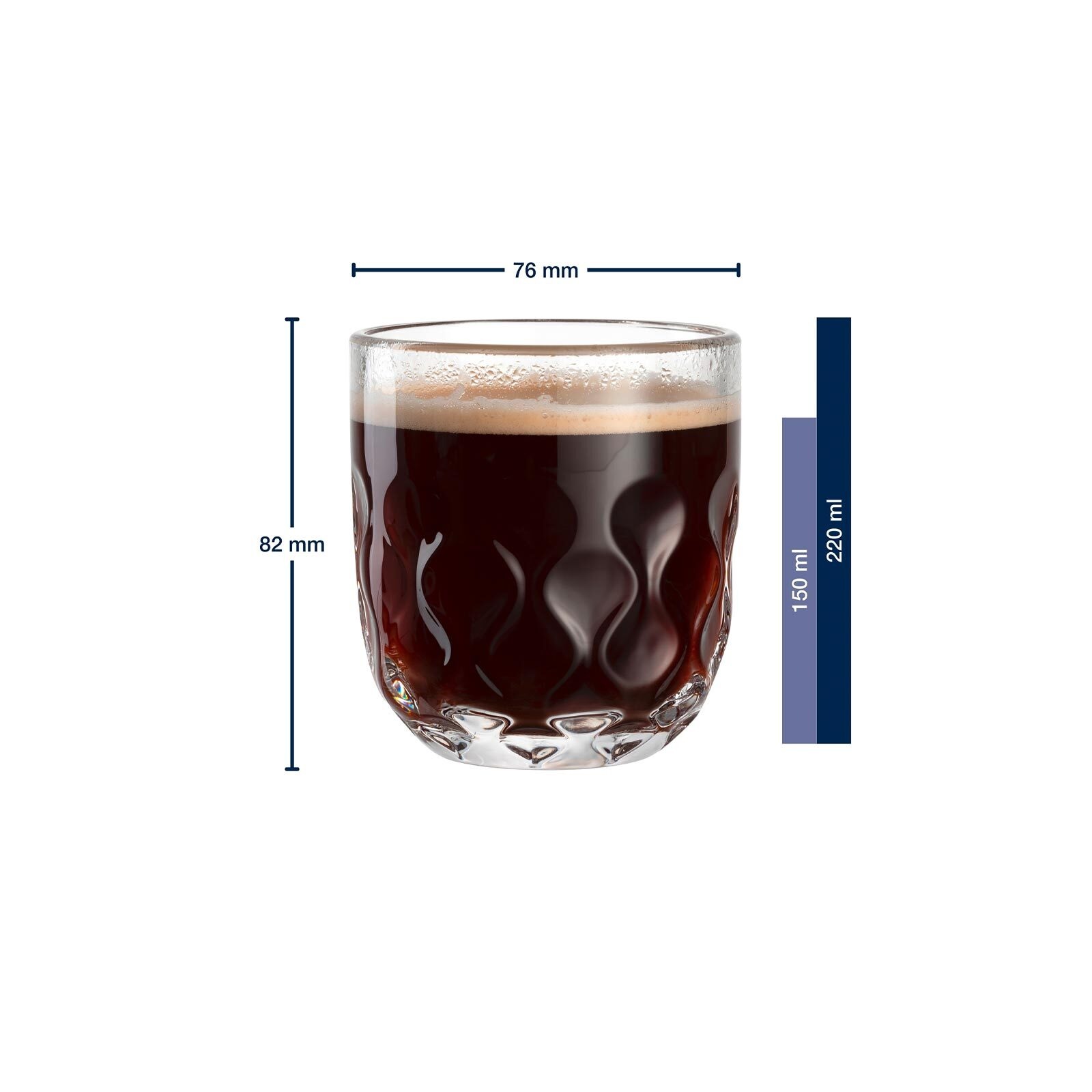 LEONARDO Latte-Macchiato-Glas "Kaffeegläser (2) Gocce 220 ml 2er Set transp günstig online kaufen