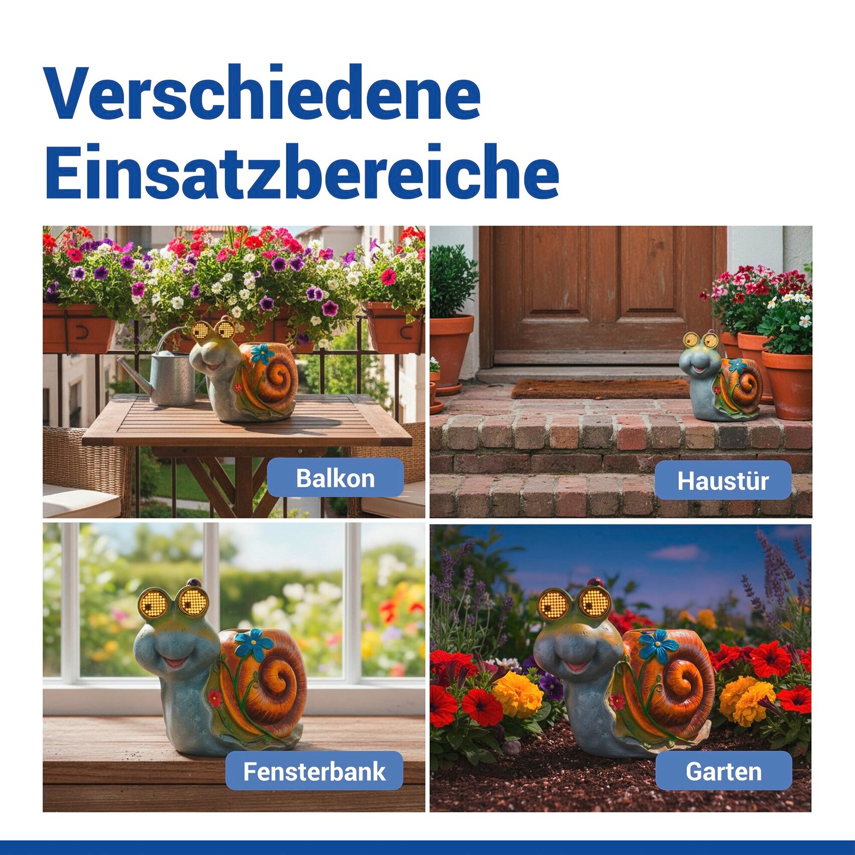 Maximex LED Dekofigur »Modell Blinky Eyes Schnecke« Warmweiß solarbetriebene Gartenfigur mit leuchtenden Augen, für Garten & Balkon