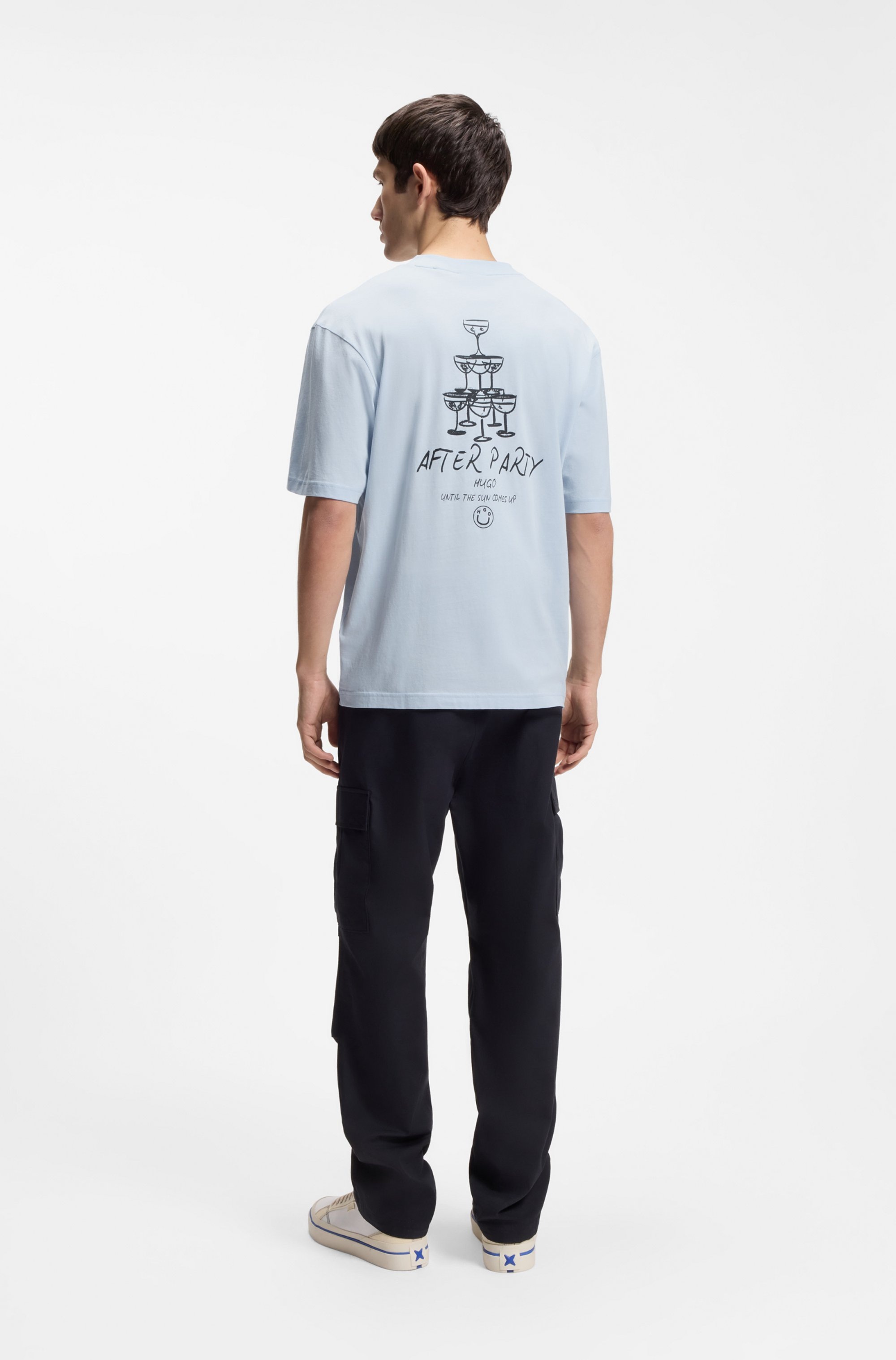 HUGO Blue T-Shirt »Nucavo« mit Artwork, regular fit