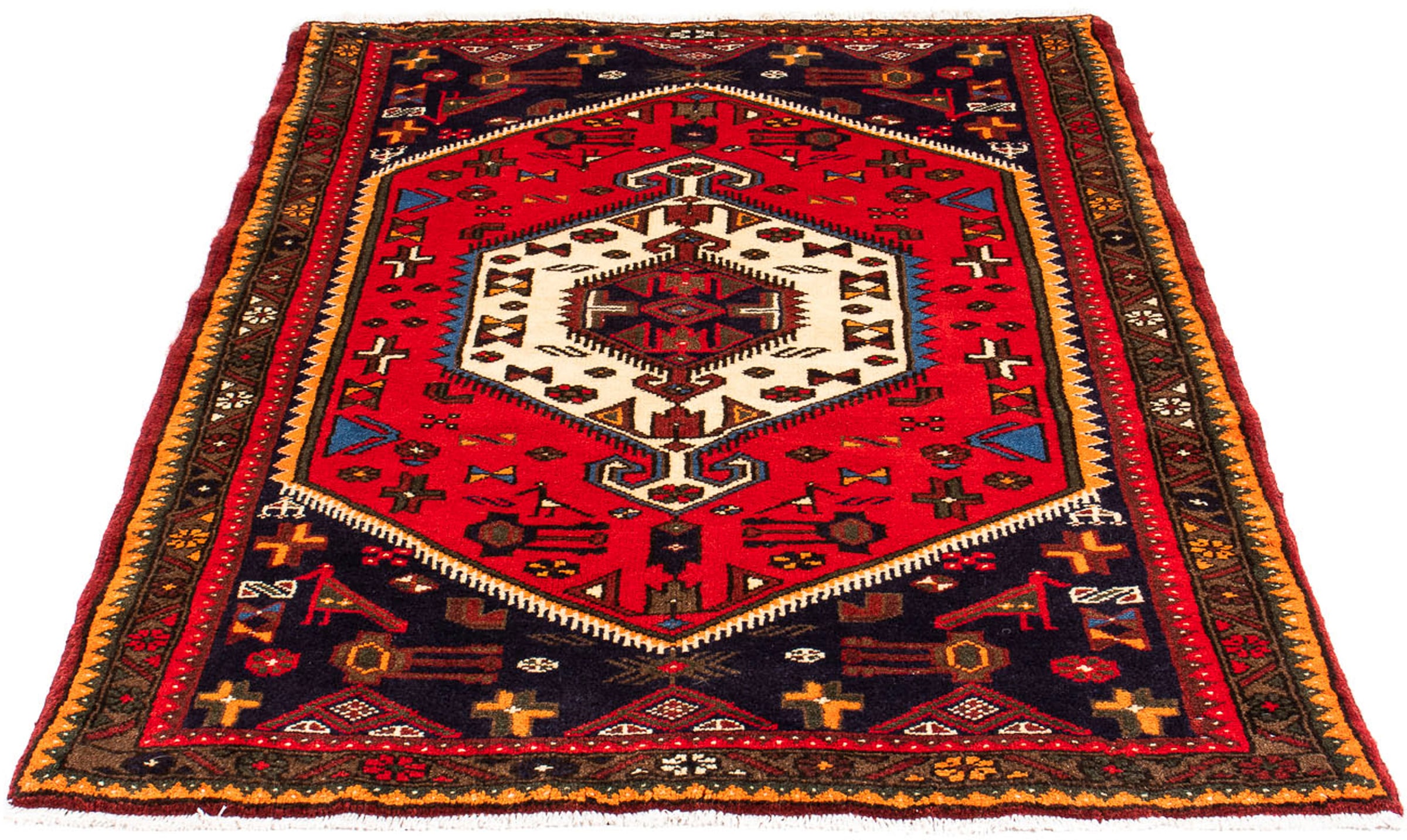 morgenland Orientteppich "Perser - Nomadic - 148 x 105 cm - dunkelrot", rechteckig, 10 mm Höhe, Wohnzimmer, Handgeknüpft