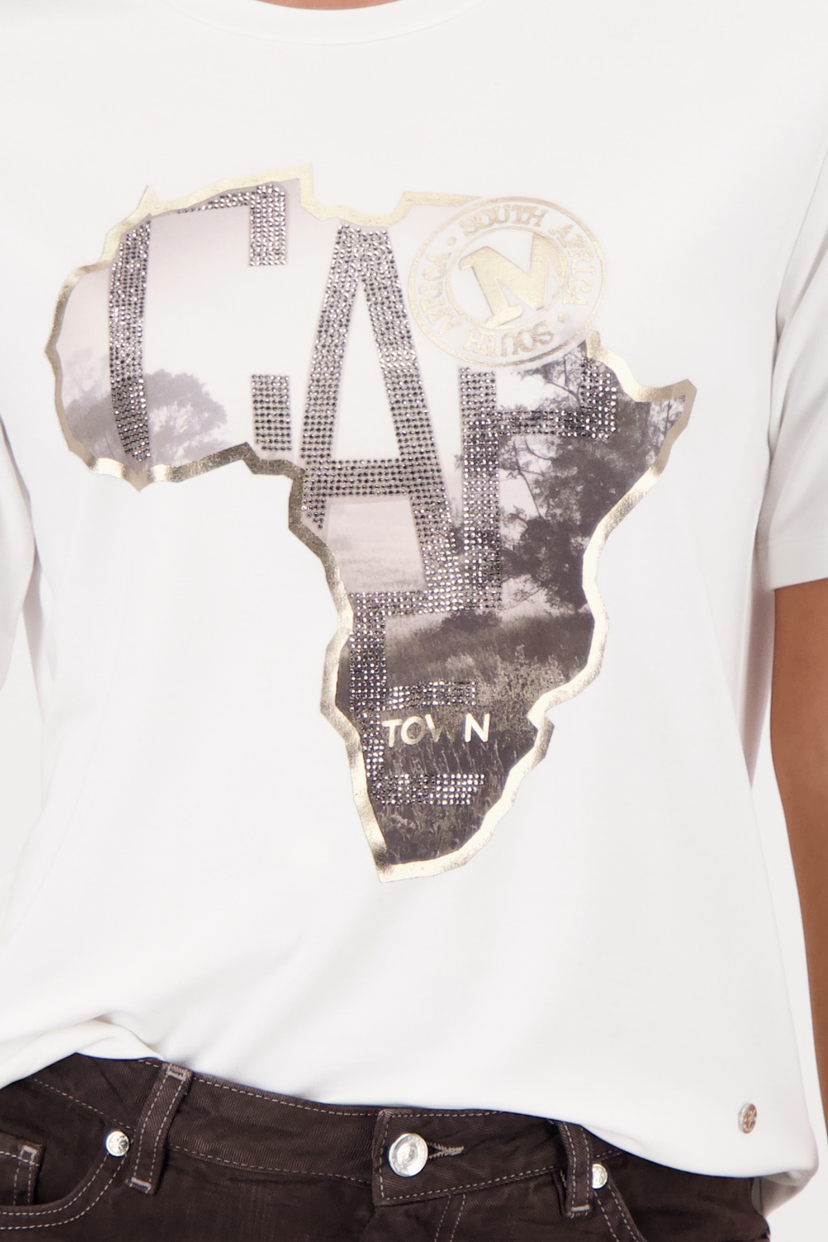 Monari T-Shirt »Shirt Capetown« Regular fit mit Afrika-Aufdruck