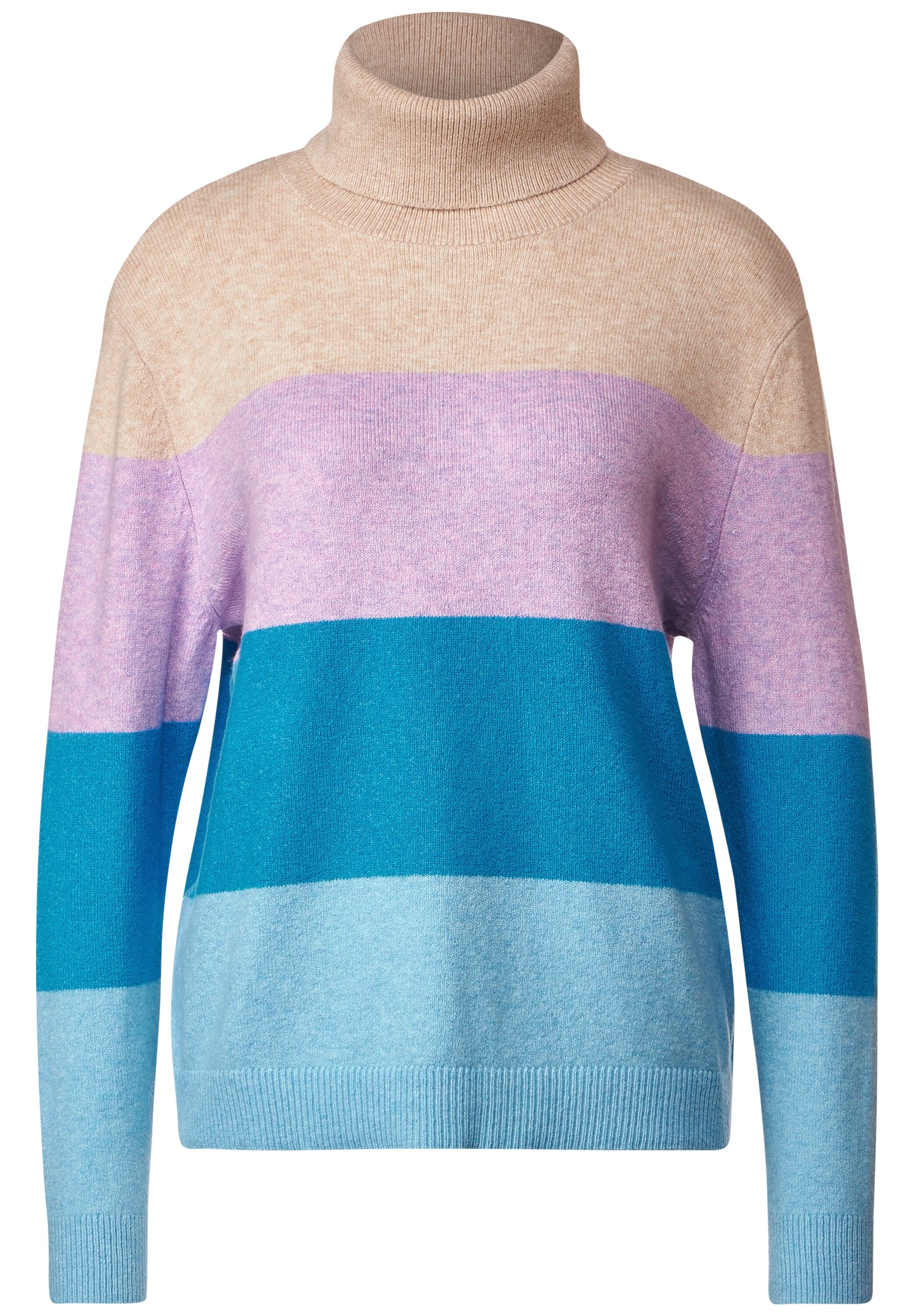STREET ONE Rollkragenpullover, in Melange Optik