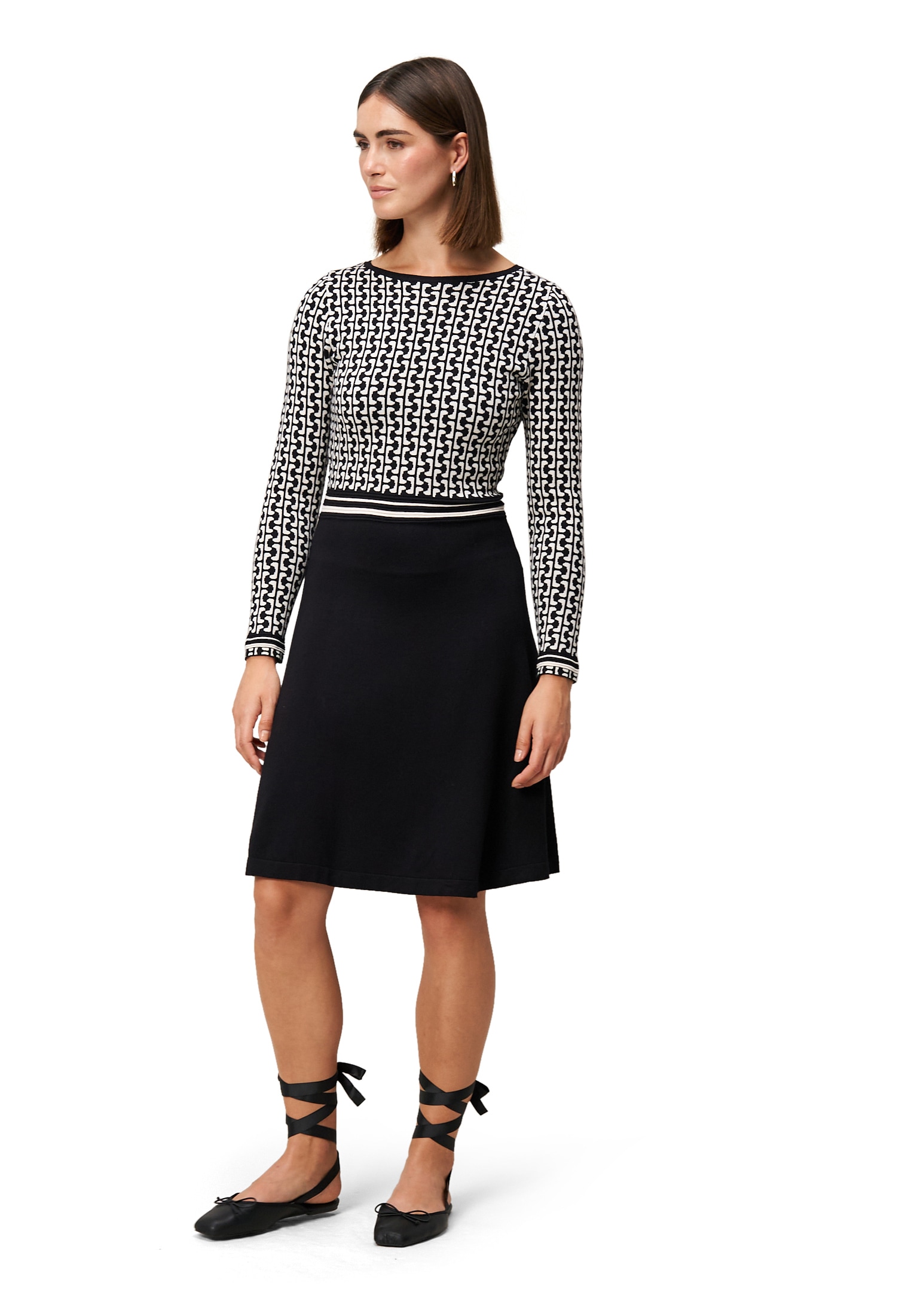 Zero Strickkleid »Damen Strickkleid grafisches Muster« Ohne Tasche Plain/ohne Details