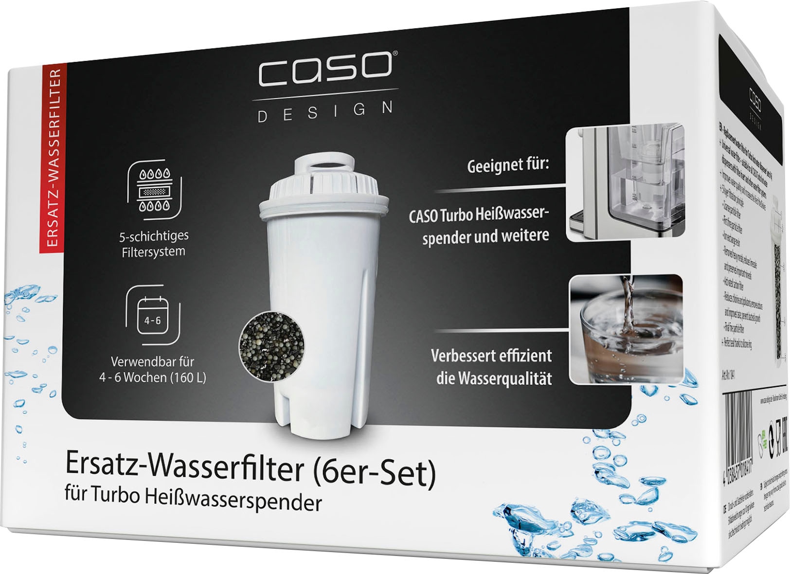 Caso Wasserfilter "Ersatz-Wasserfilter (6er-Set)", (Set, 6 tlg., 6 Wasserfilter)