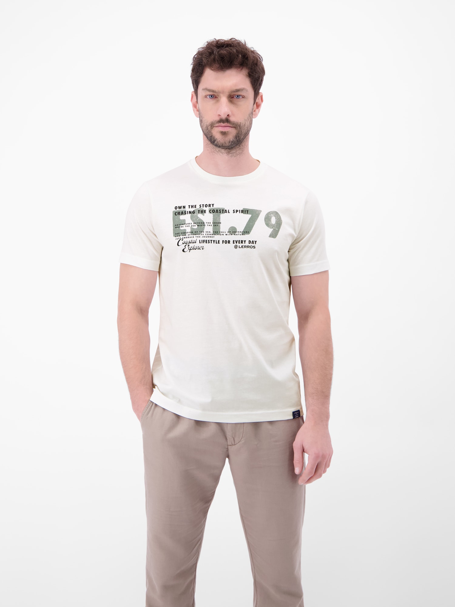 LERROS T-Shirt "T-Shirt aus Baumwolle mit Brustprint"