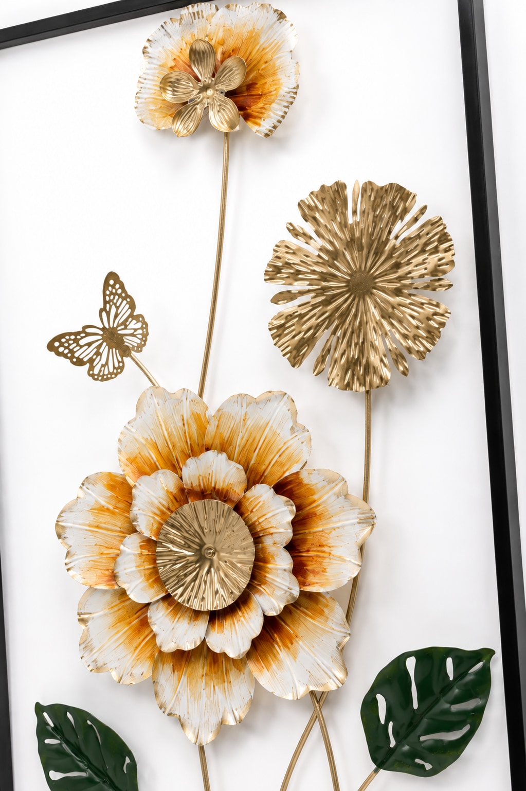 OTTO home Wanddekoobjekt »große Wanddeko Büten Schmetterling« Wohnaccessoire aus Metall für jeden Wohnstil, 90x49,5cm