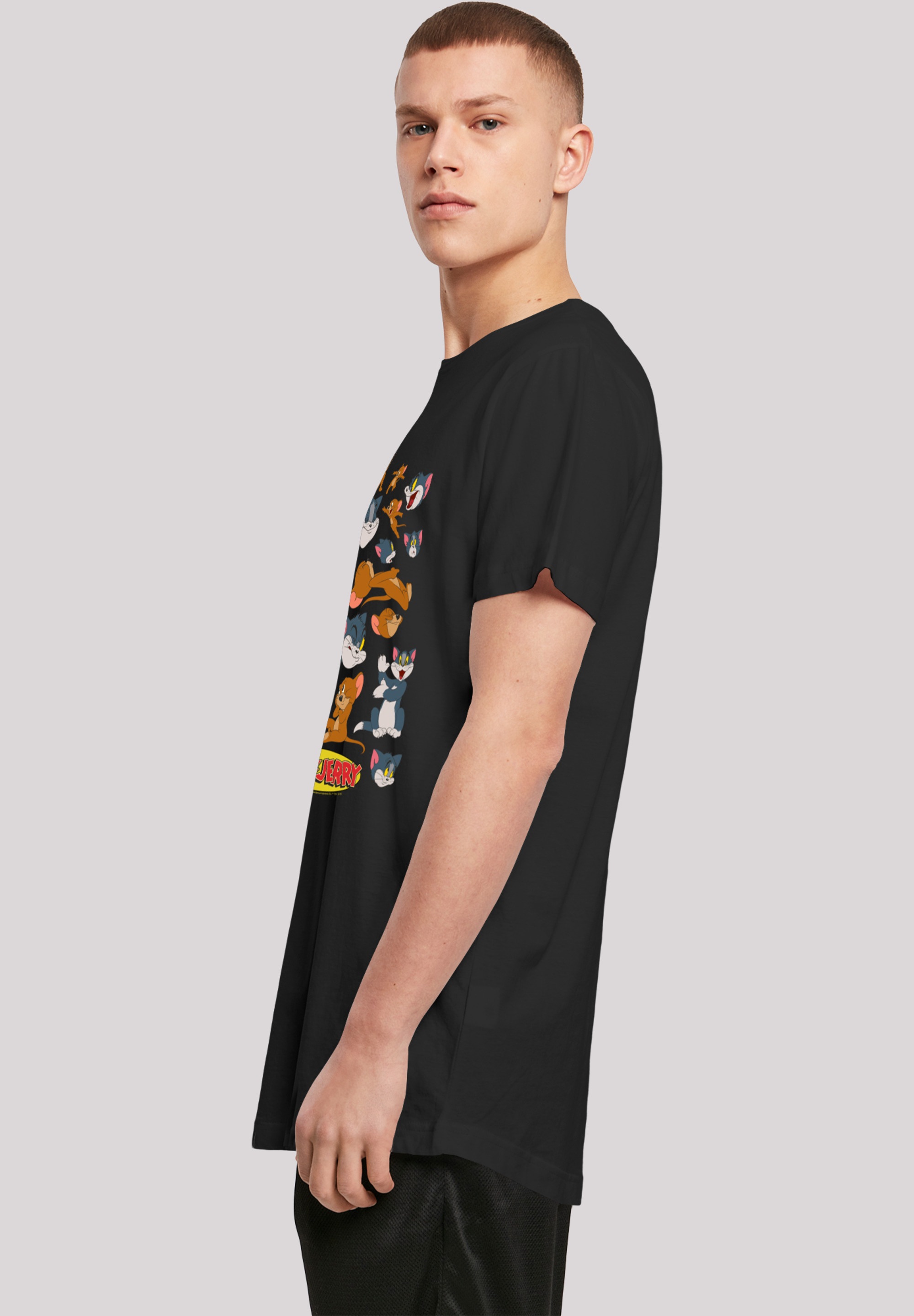F4NT4STIC T-Shirt »Long Cut T-Shirt Tom and Jerry TV Serie Many Faces«, Herren,Premium Merch,Lang,Longshirt,Bedruckt