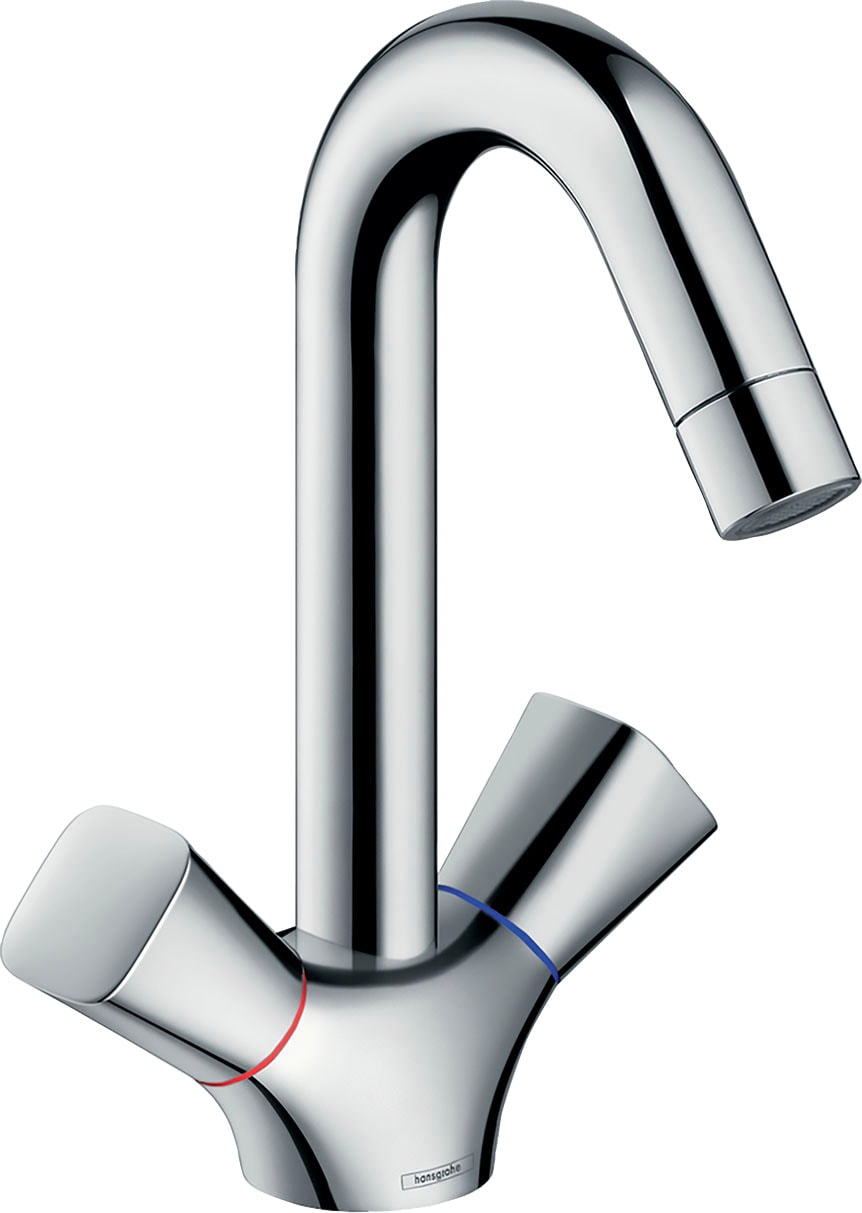 hansgrohe Waschtischarmatur "Logis", 2-Griff 15cm, mit Zugstangen-Ablaufgarnitur, chrom