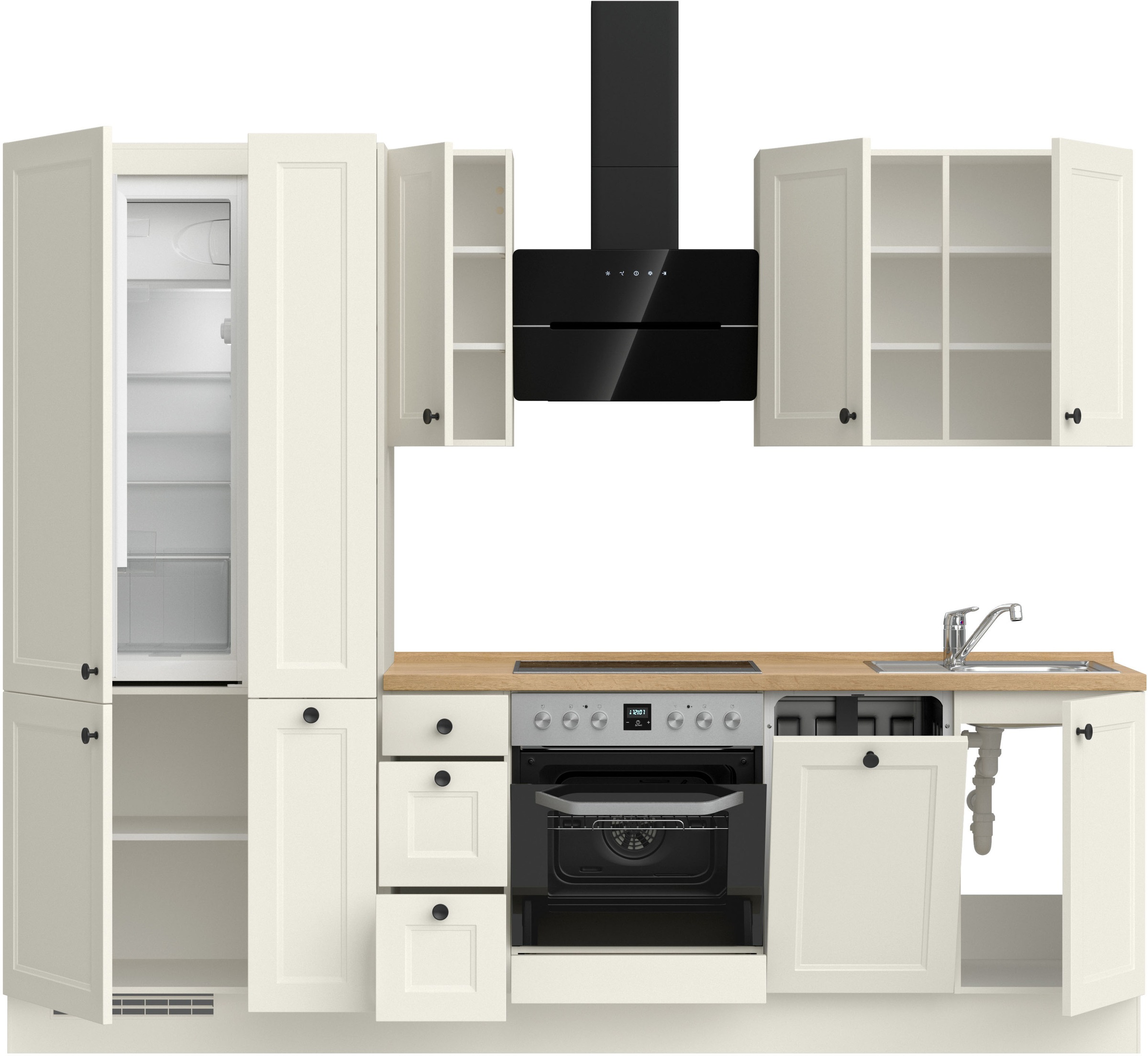 nobilia® Küchenzeile »"Cascada II"«, vormontiert, Breite 270 cm, Ausrichtung wählbar, wahlw. mit E-Geräten